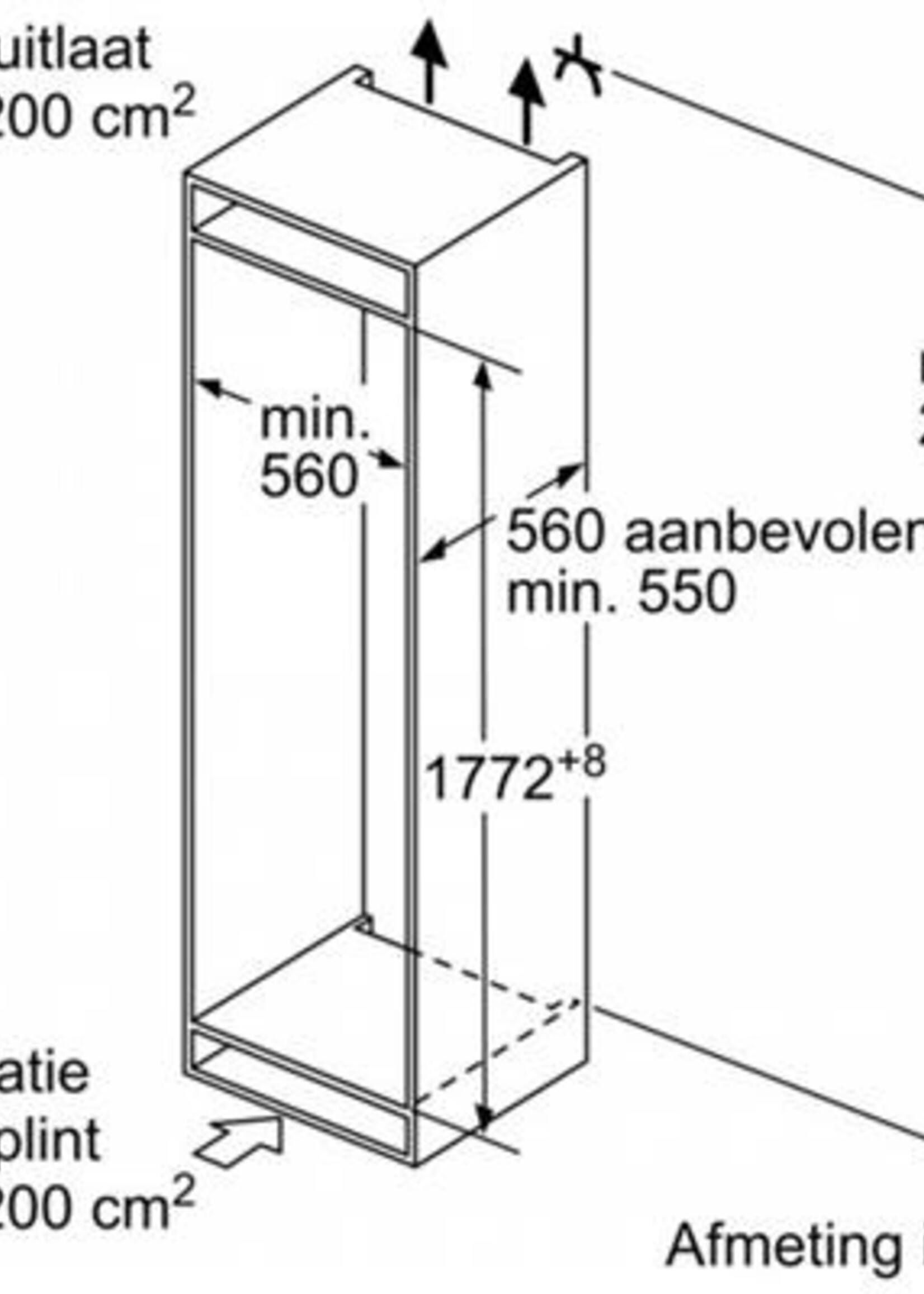 Bosch KIV87NSF0 inbouw koel-vriescombinatie