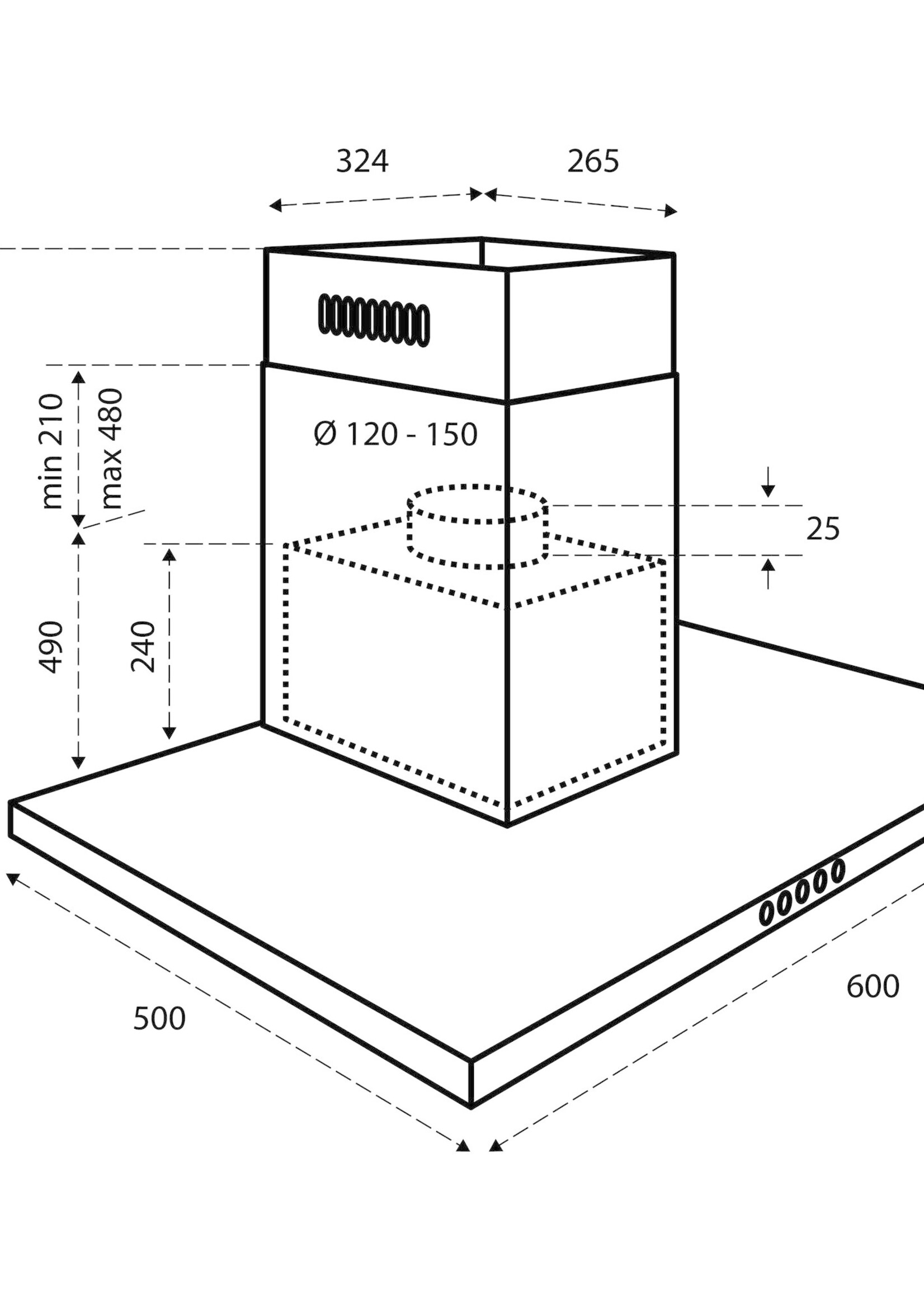 Inventum AKB6005ZWA  blokschouw Zwart