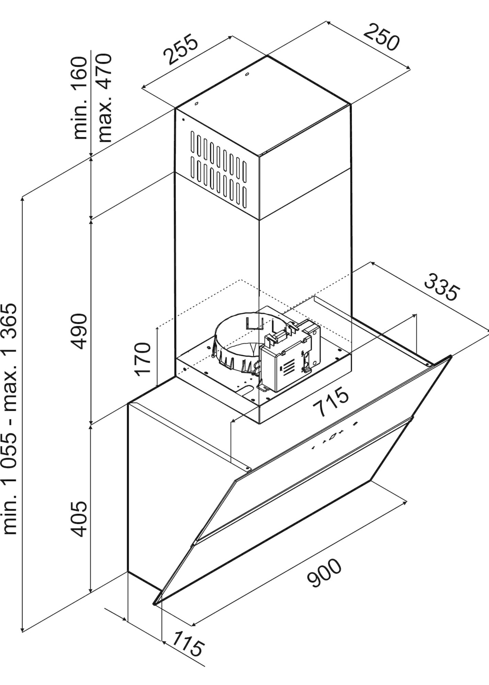 Inventum Inventum AKD9015GTZ 90 cm Diagonale afzuigkap