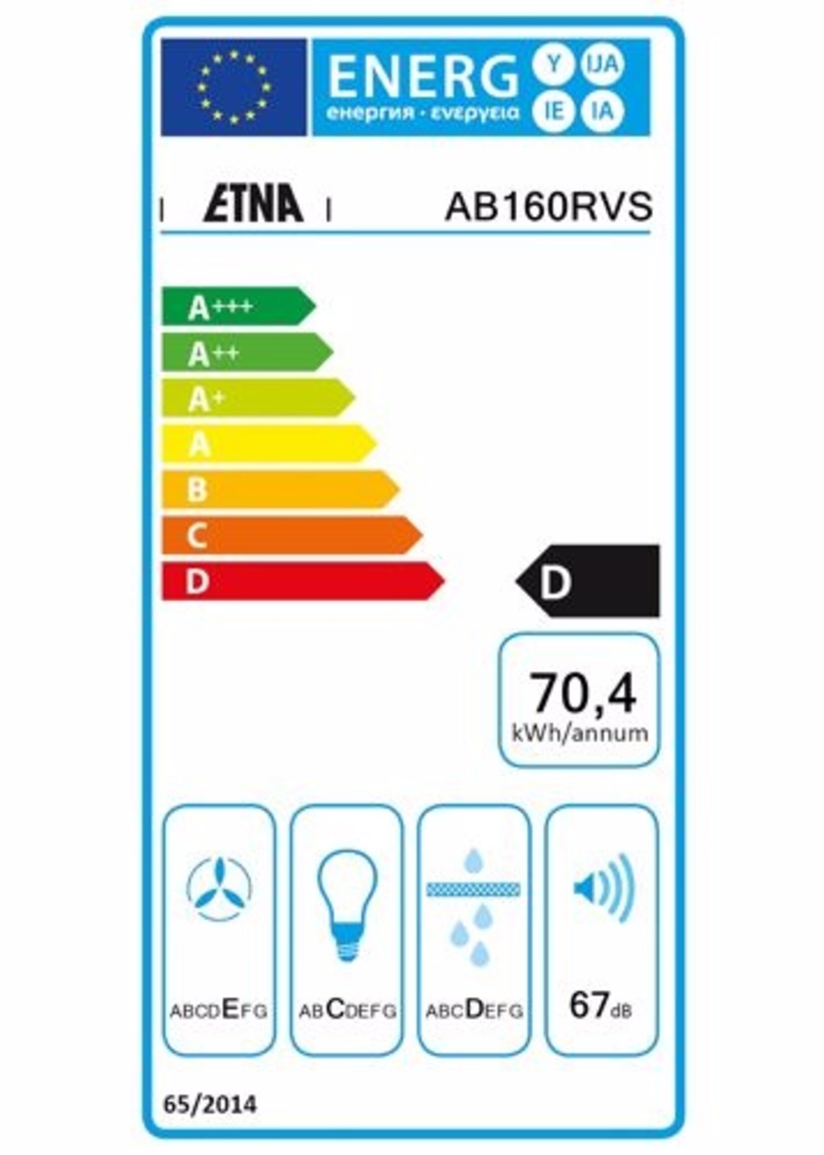 Etna AB160RVS Wandschouw Afzuigkap
