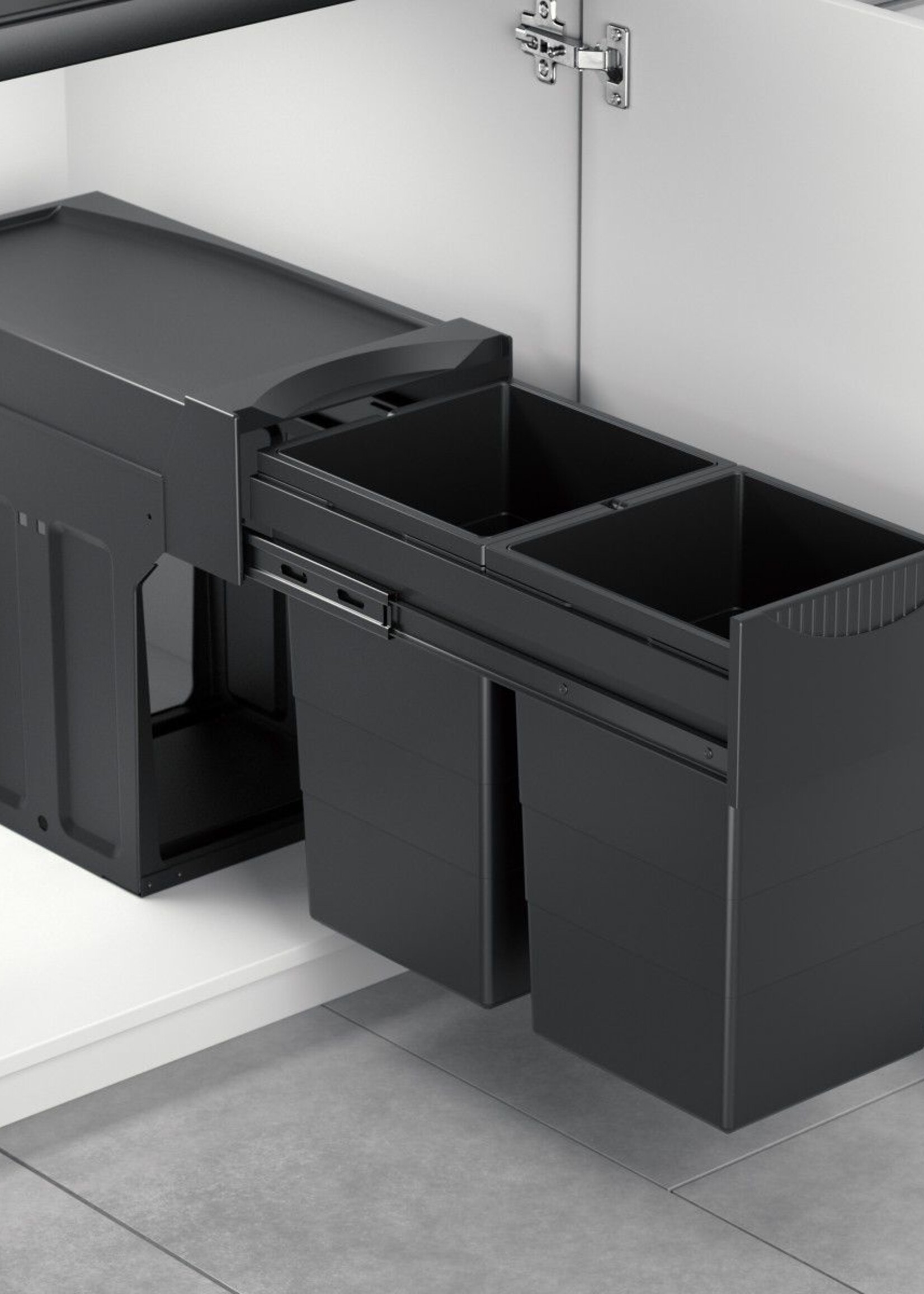 Hailo AE366685 Tandem afvalemmer zwart