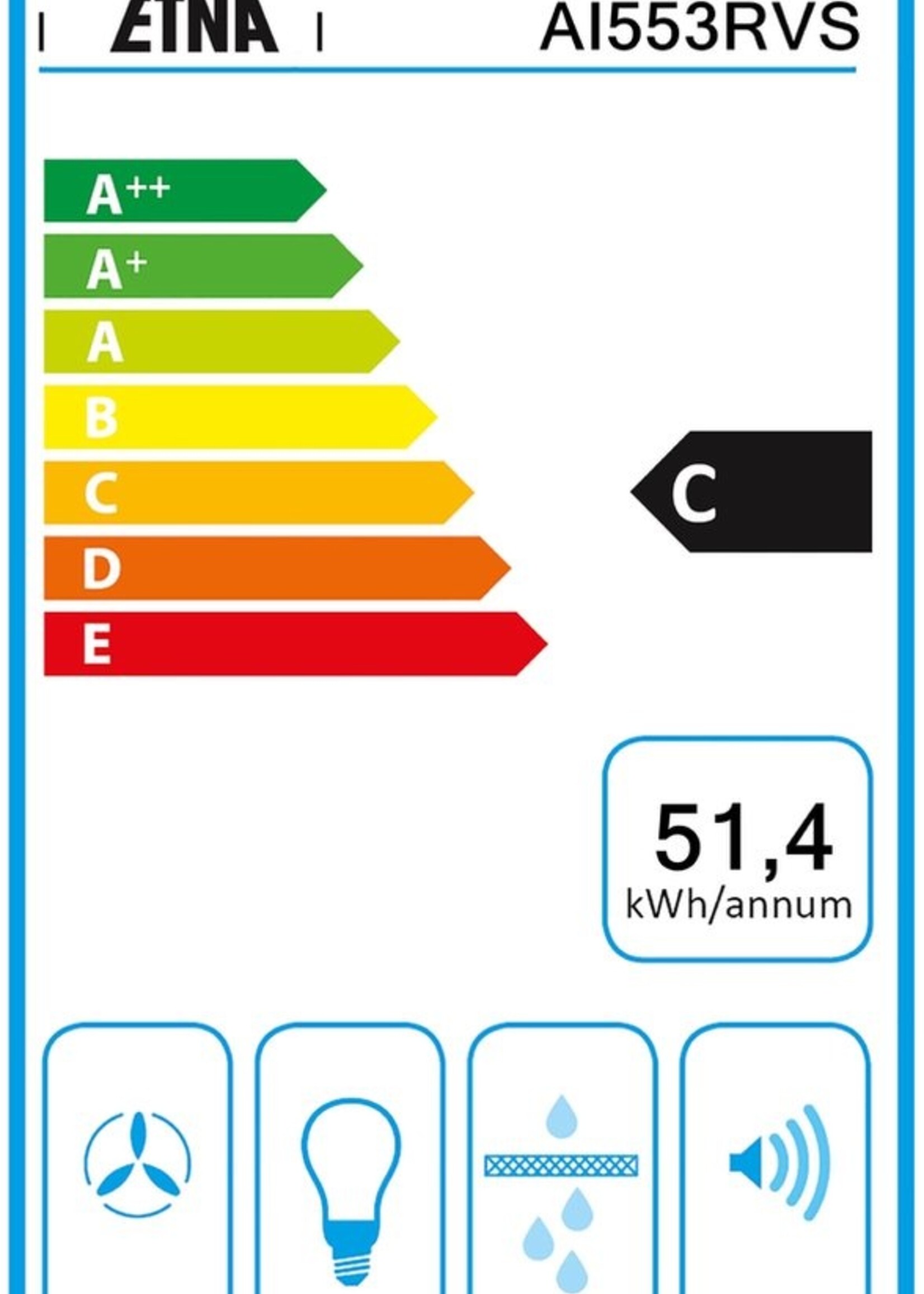 Etna AI553RVS Afzuigkap inbouw model