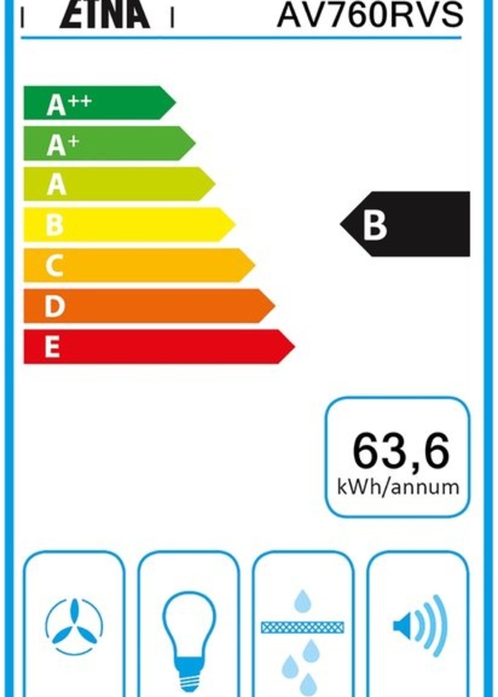 Etna AV760RVS Vlakscherm Afzuigkap
