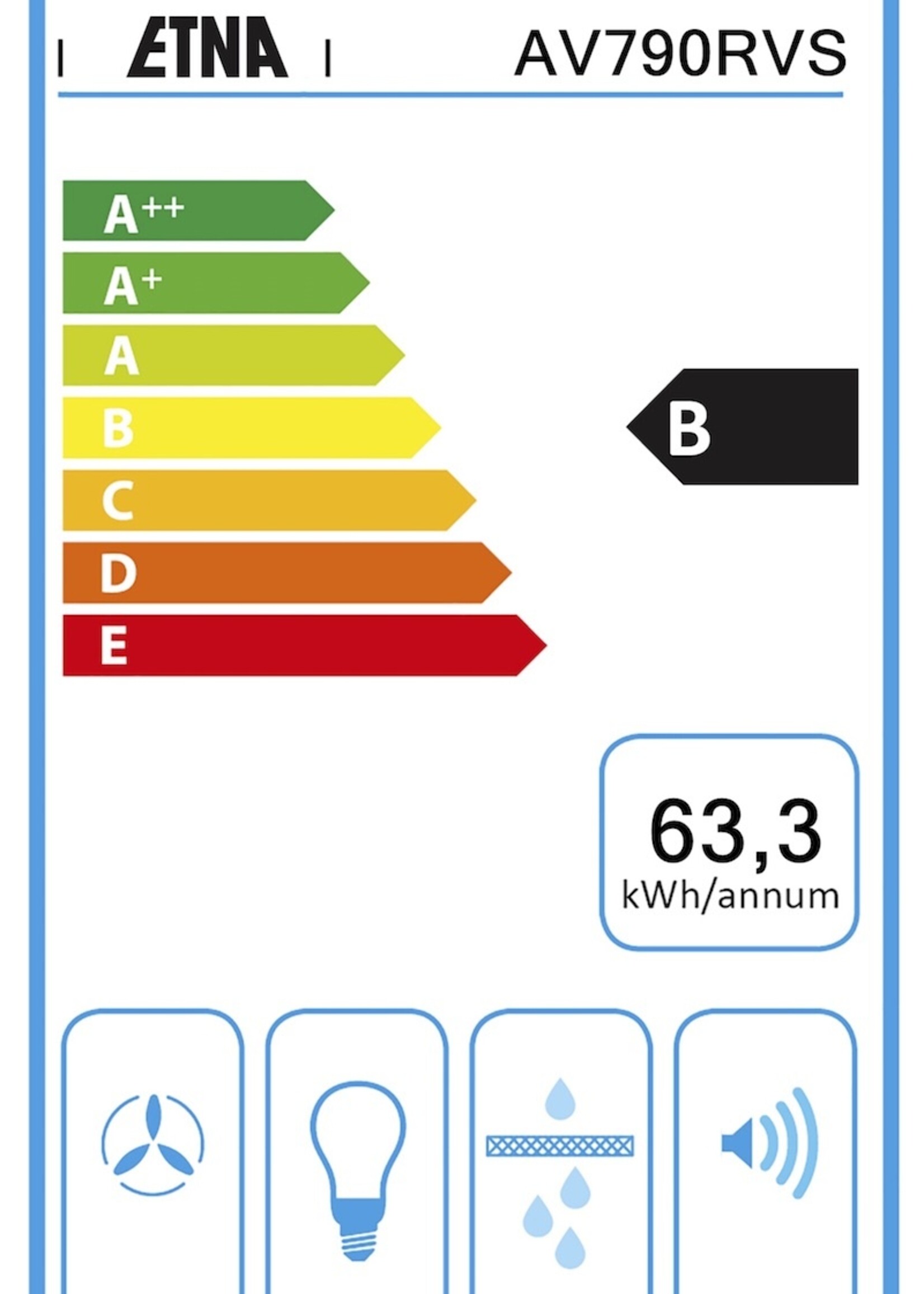 Etna AV790RVS Vlakscherm Afzuigkap