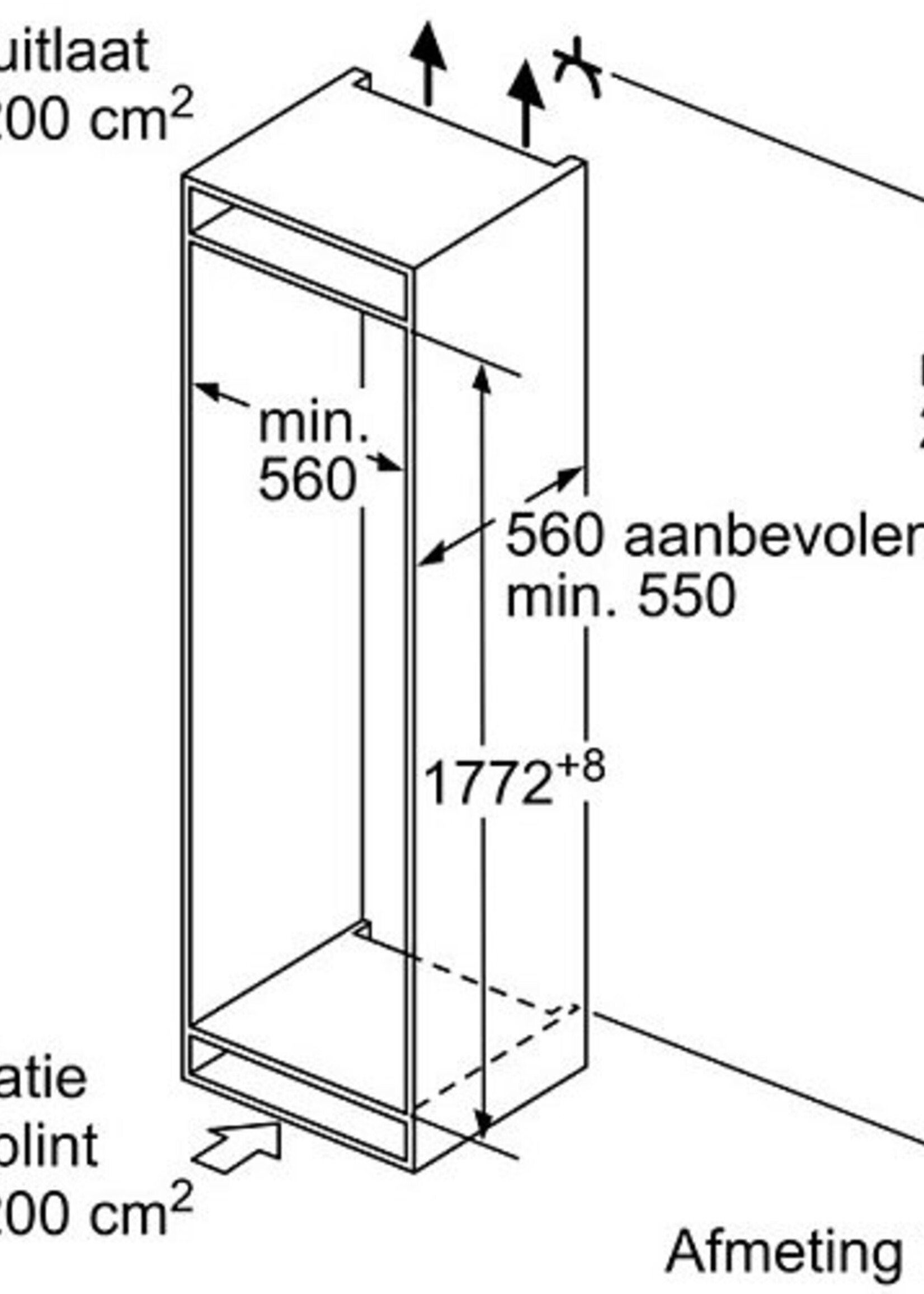 Bosch KIV86VSE0 Inbouw koelkast 178 cm