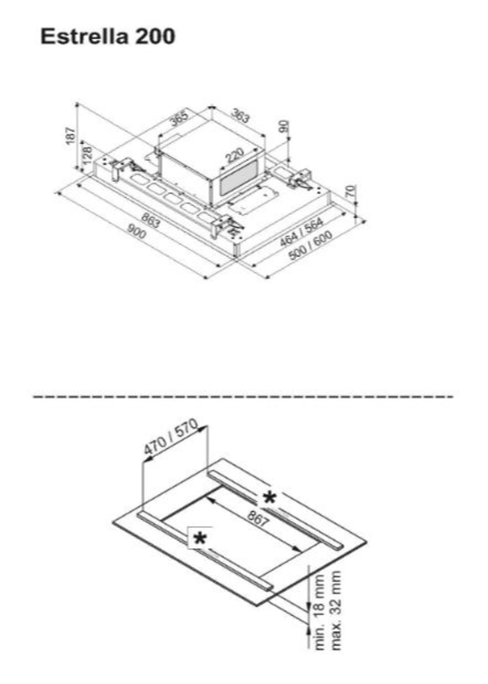 Airo Design ESTRELLA 200 RVS Plafond inbouwunit