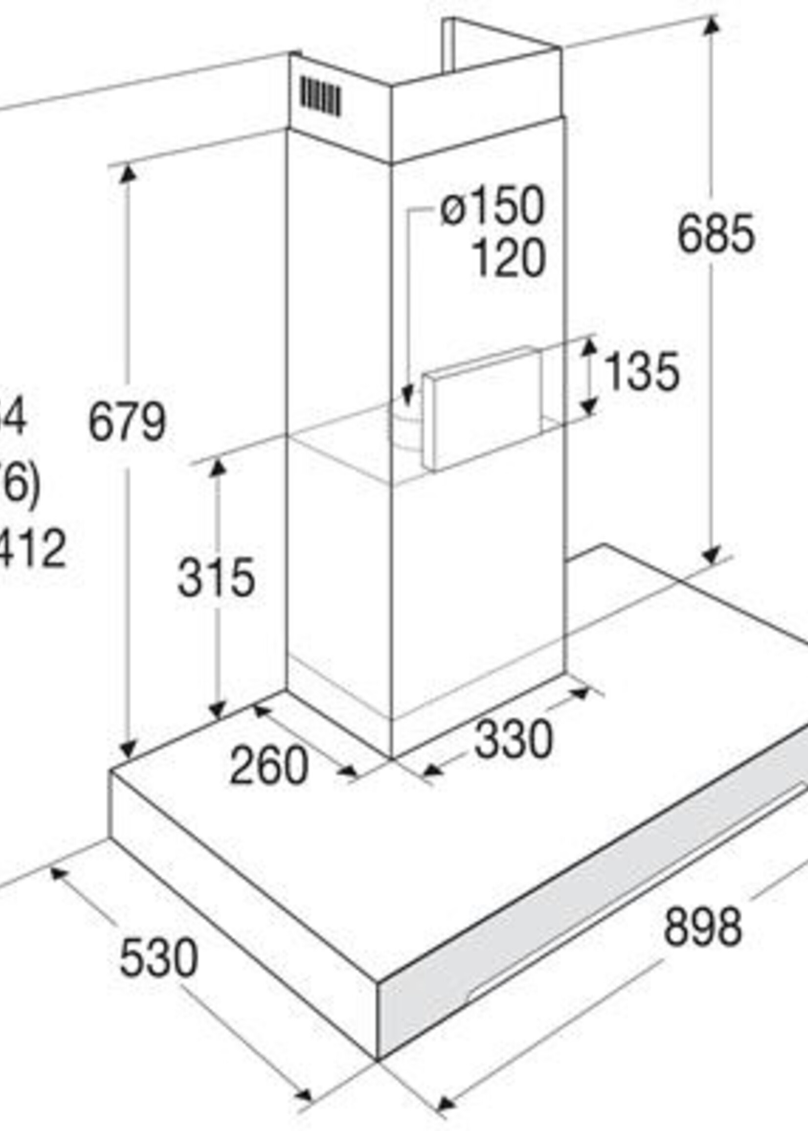Atag WS90292MX Wandschouw Afzuigkap 90 cm