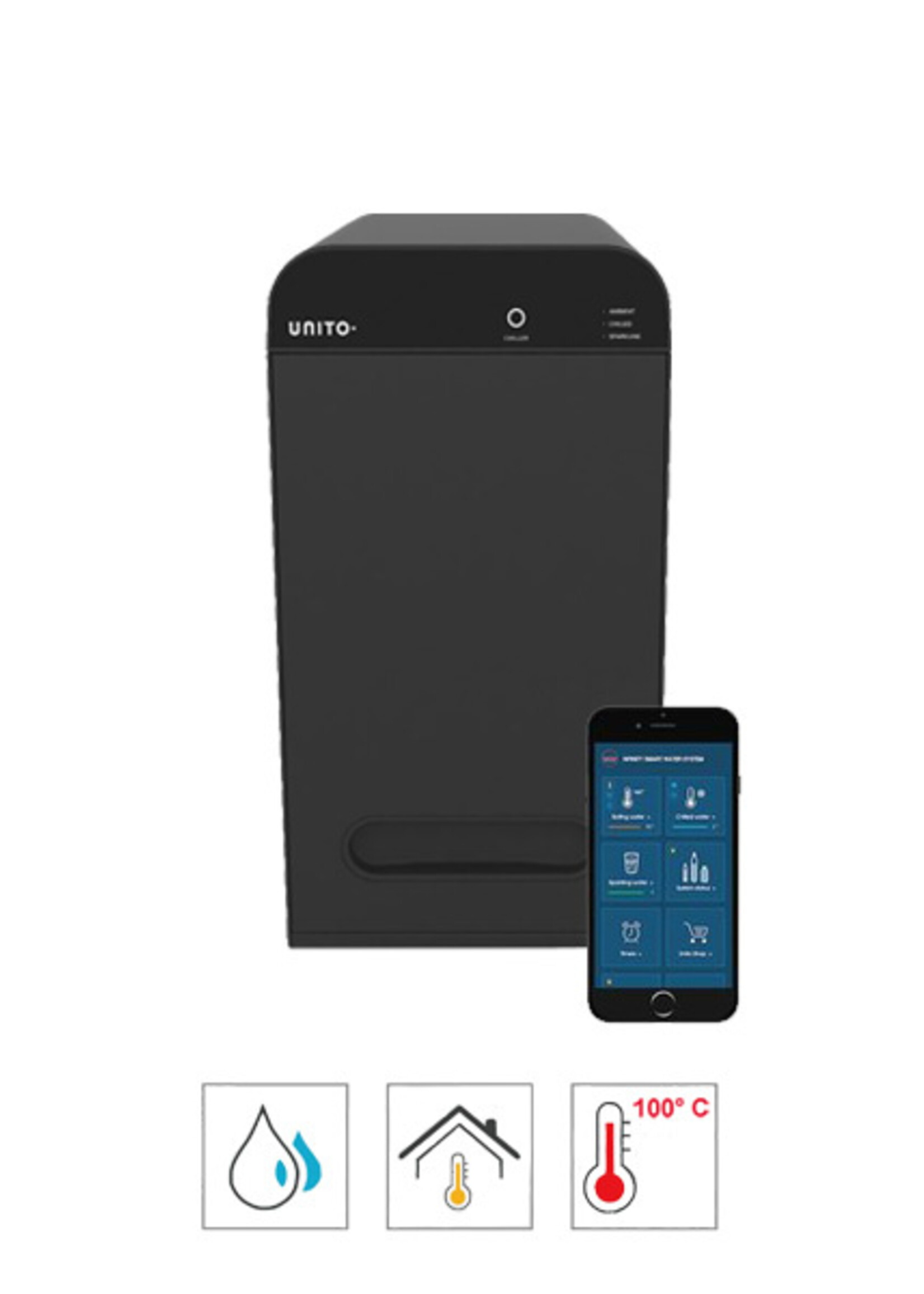 Unito Lava |  3-in-1 Cosmos Rond Pullout Zwart  8 Liter