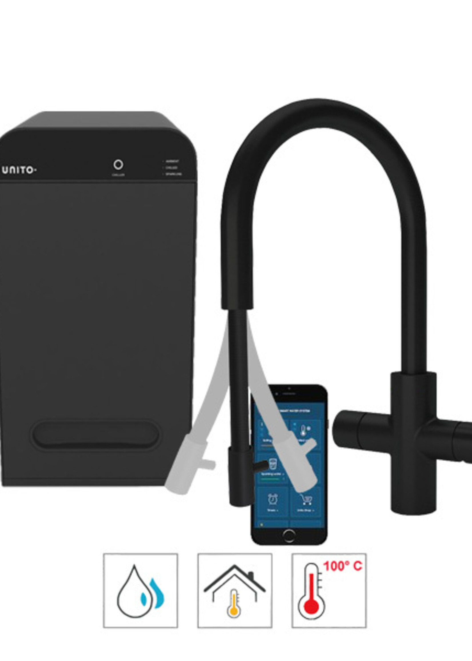 Unito Lava |  3-in-1 Cosmos Rond Pullout Zwart  8 Liter