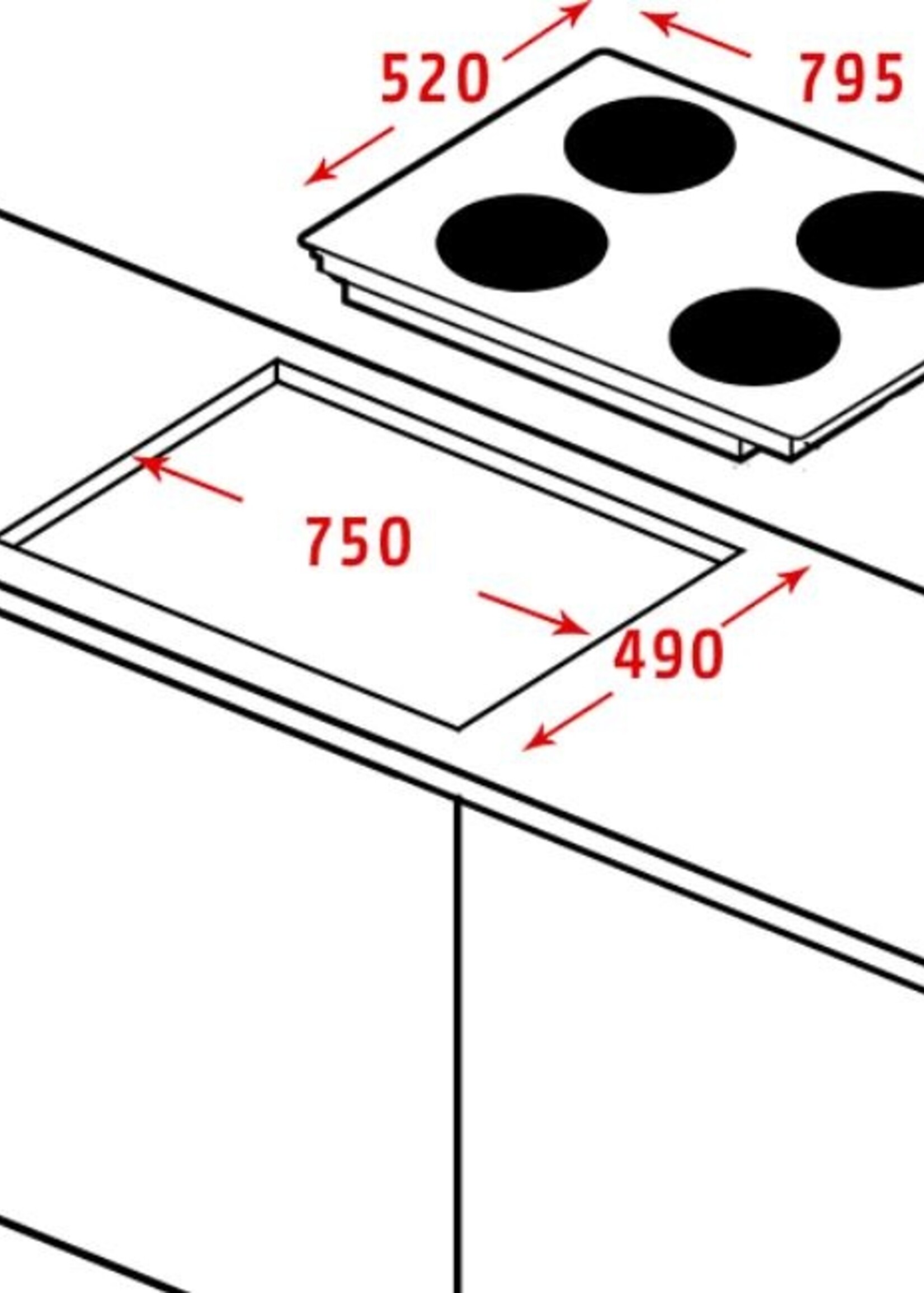 Etna KI680ZT Inductie kookplaat 80 cm