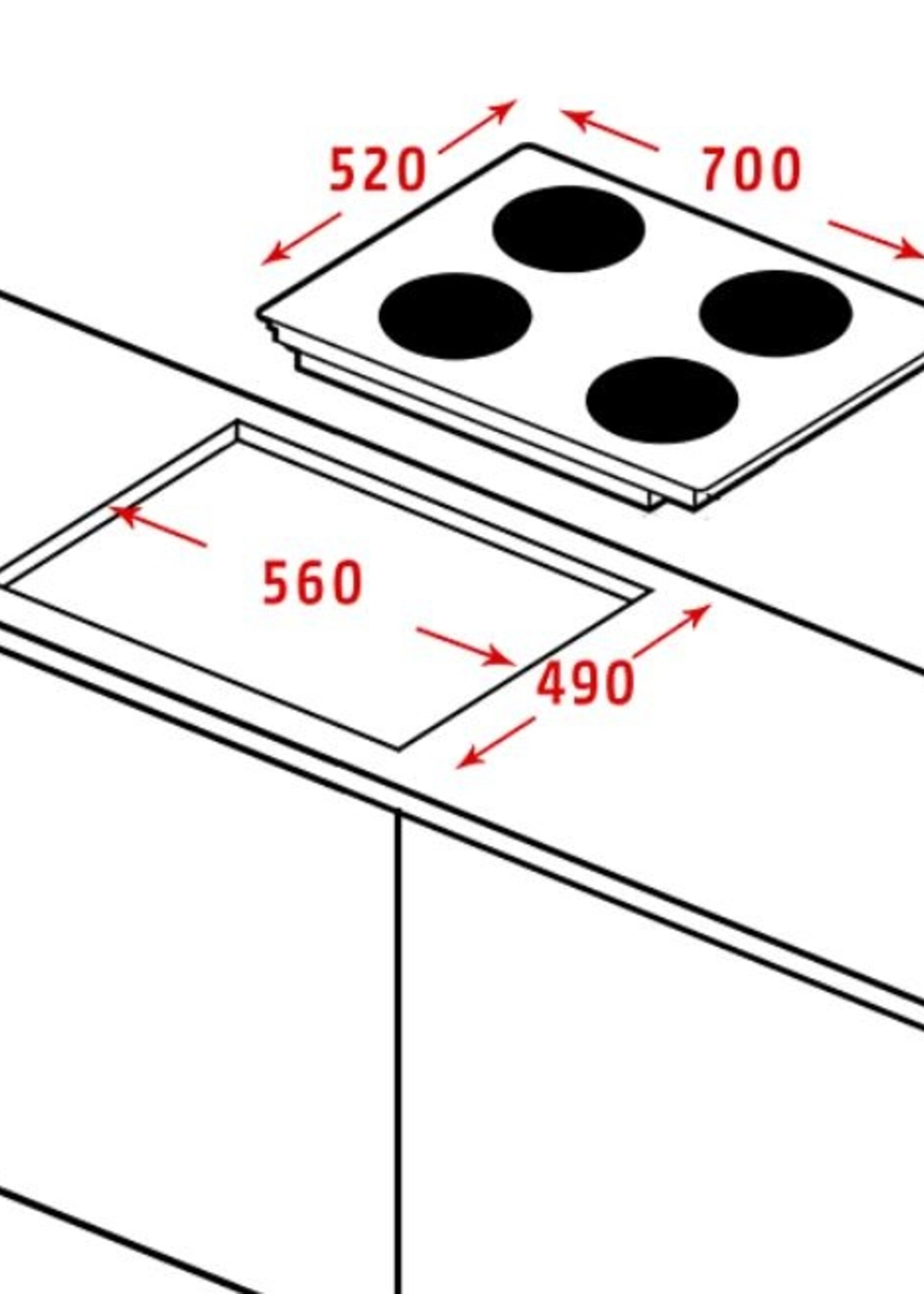 Etna KIF672ZT Inductie kookplaat 70 cm