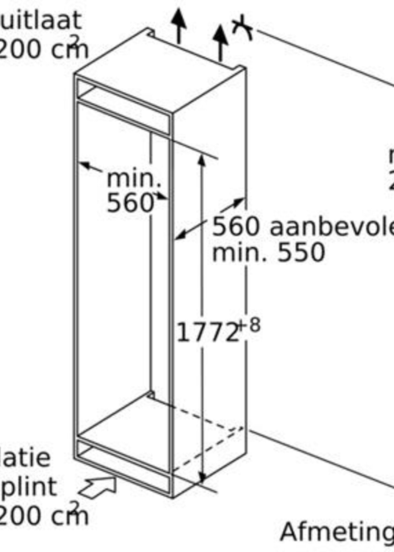 Bosch KIR81SOE0 Inbouw Koelkast 178 cm