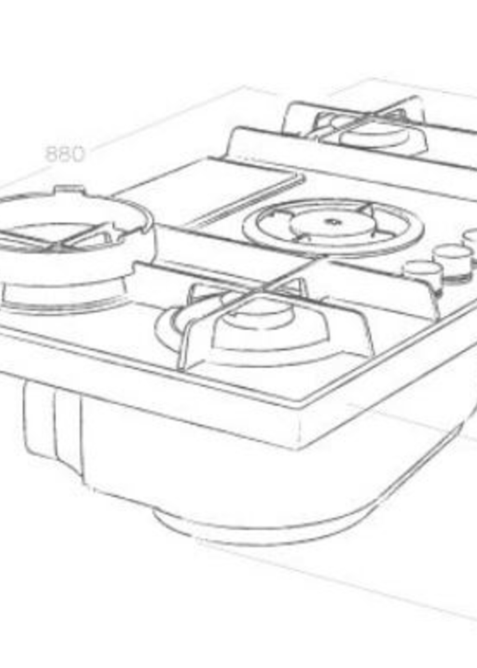 NIKOLATESLA PRF0147741A Gas kookplaat met afzuiging 88 cm