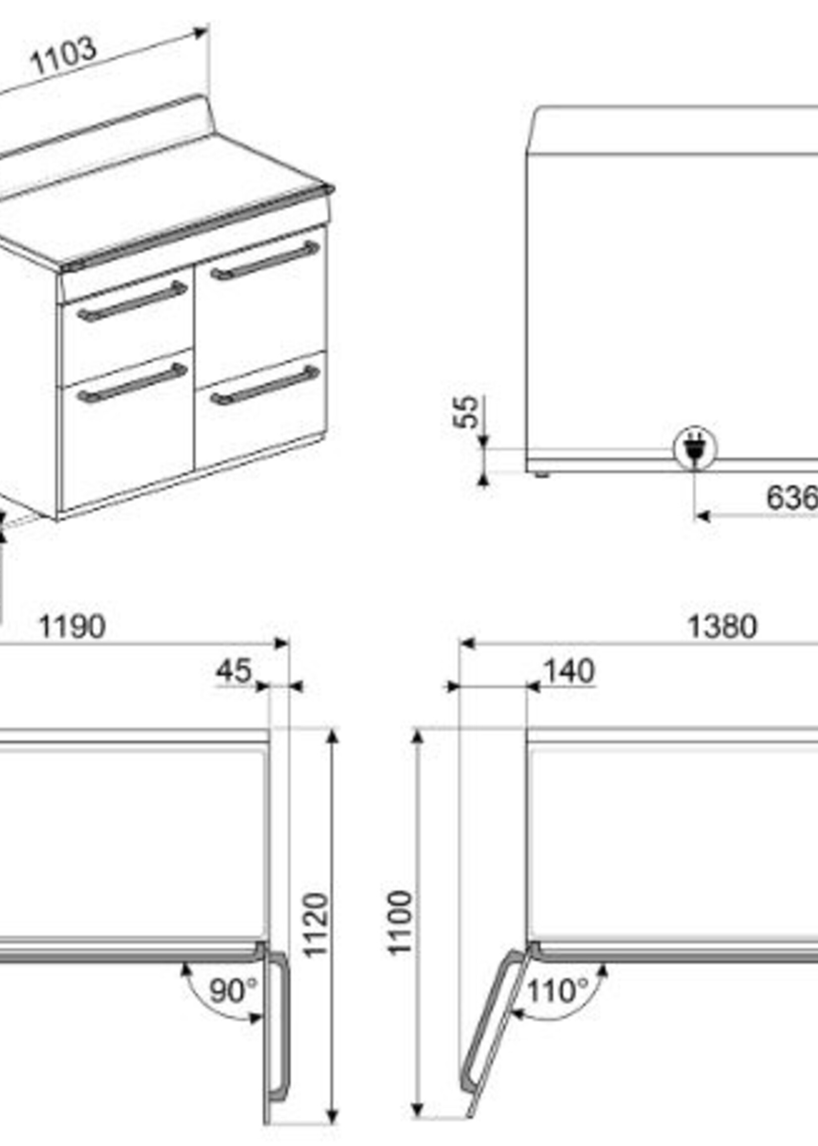 Smeg TR4110IGR Inductie Fornuis 110 cm