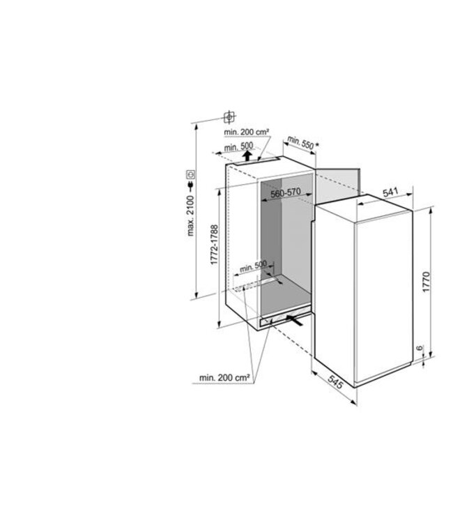IRBSe5120-20 Inbouw Koelkast 178 cm