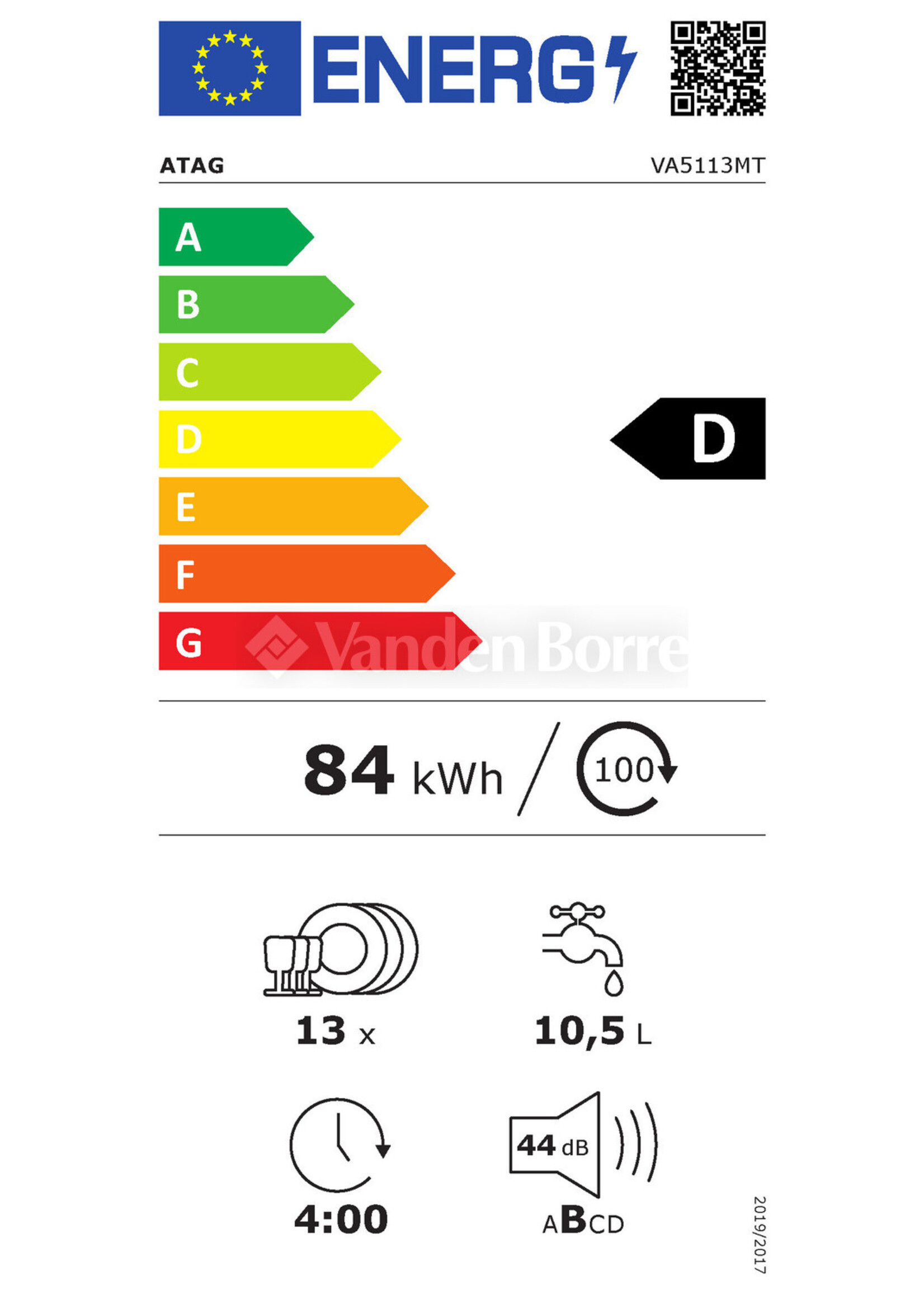 Atag VA5113MT Volledig geintegreerde vaatwasser 60 cm