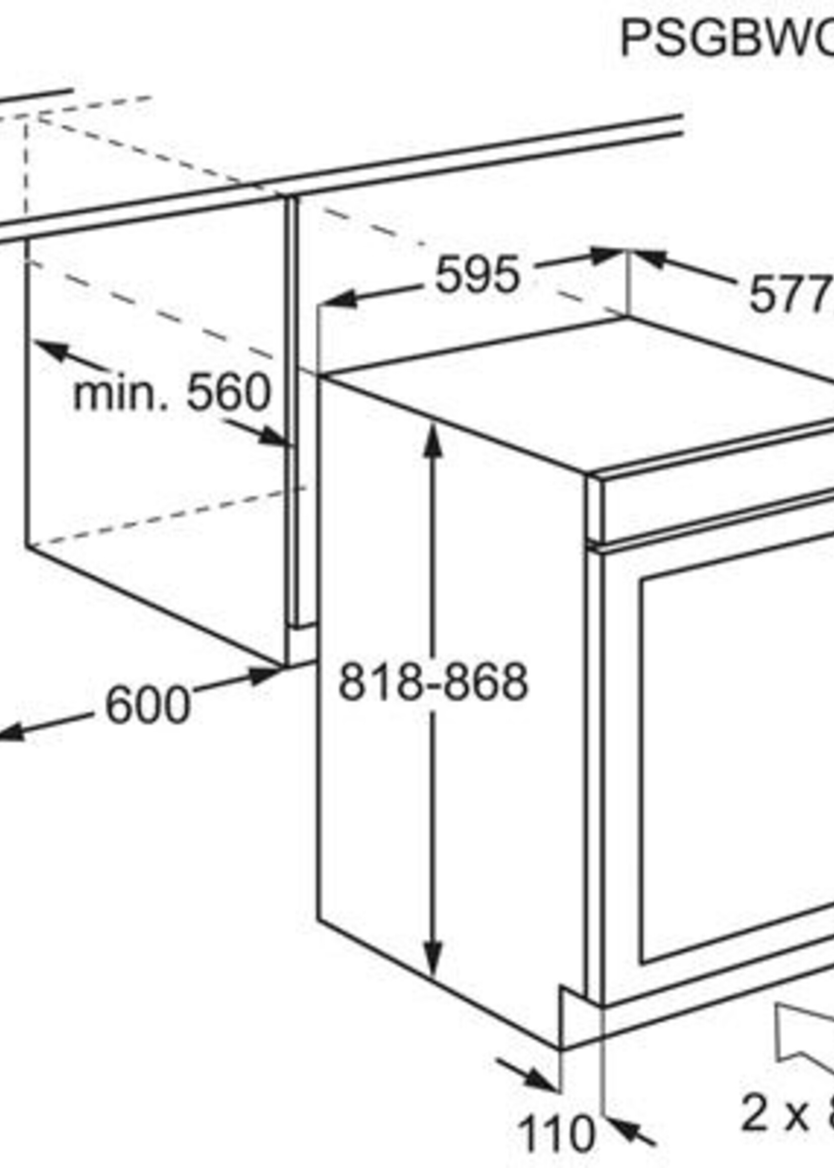 AEG AWUD040B8B Onderbouw Wijnklimaat kast - 82 cm