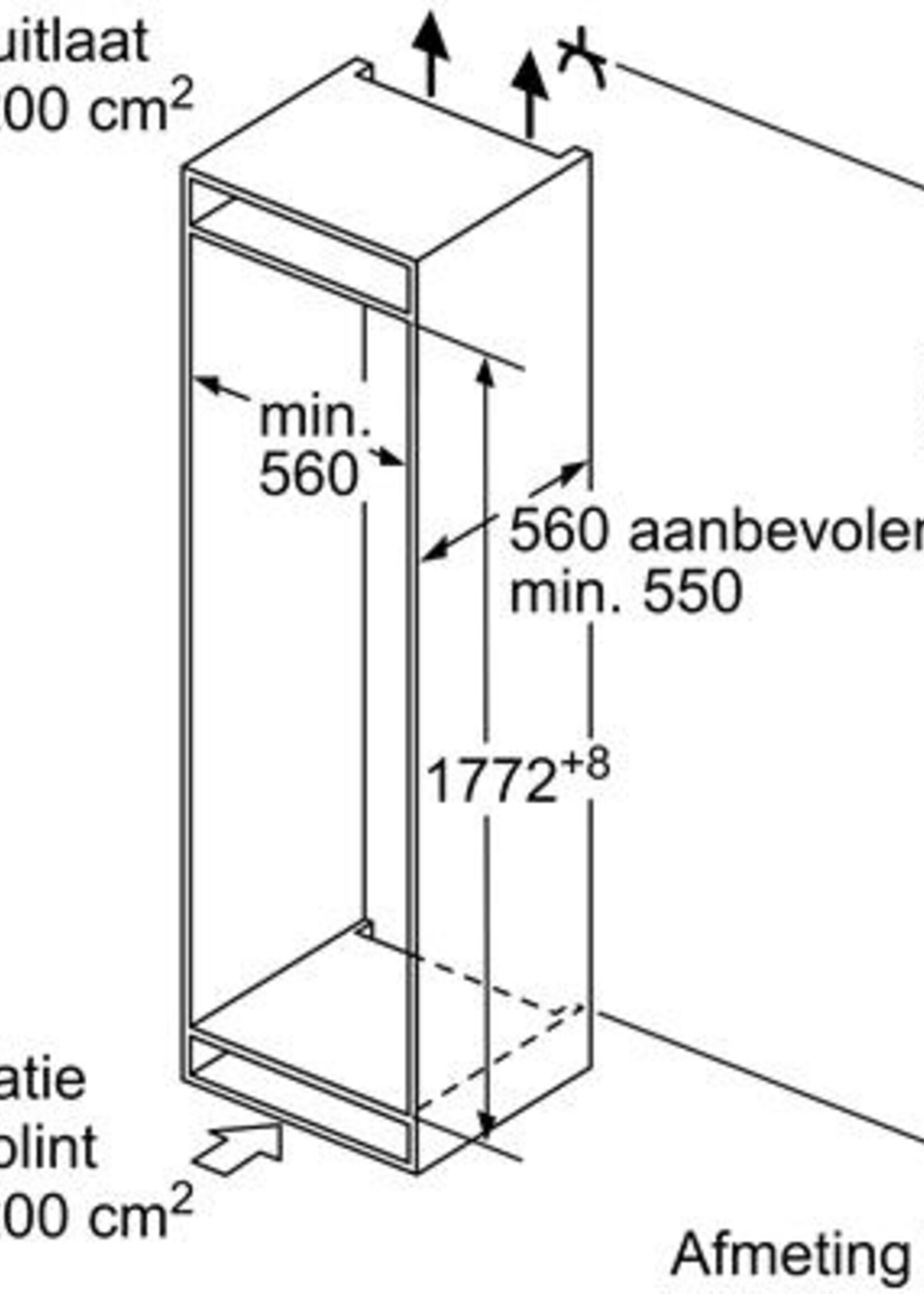 Bosch KIV87VFE0 Inbouw koelkast 178 cm