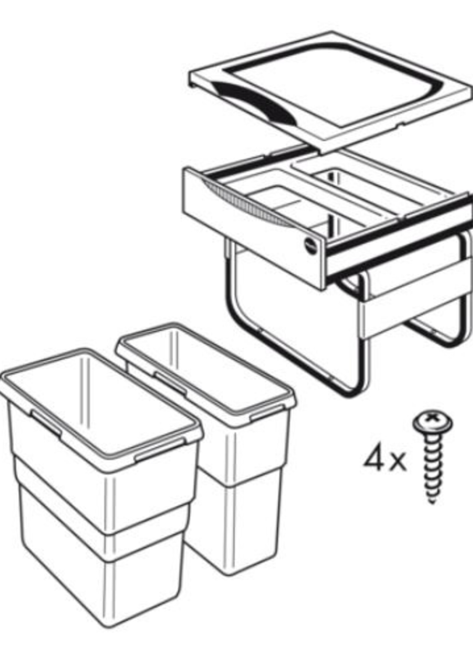 Hailo Easy Cargo AE366850 Voluittrek 49 liter Afvalsysteem