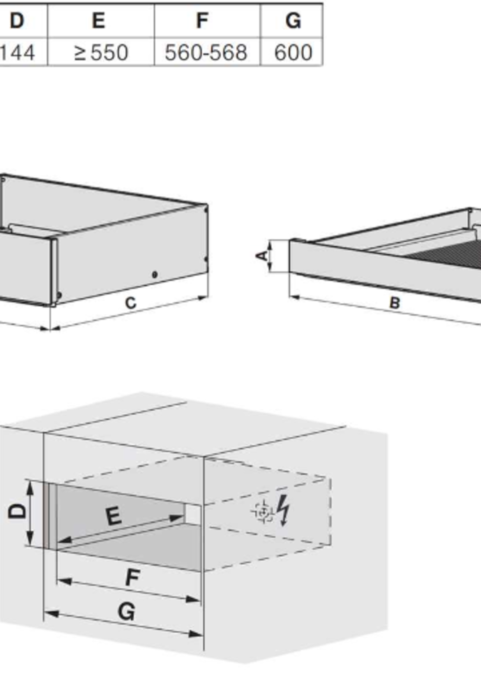 V-ZUG Drawer V2000 14 Inbouw Lade Platinum