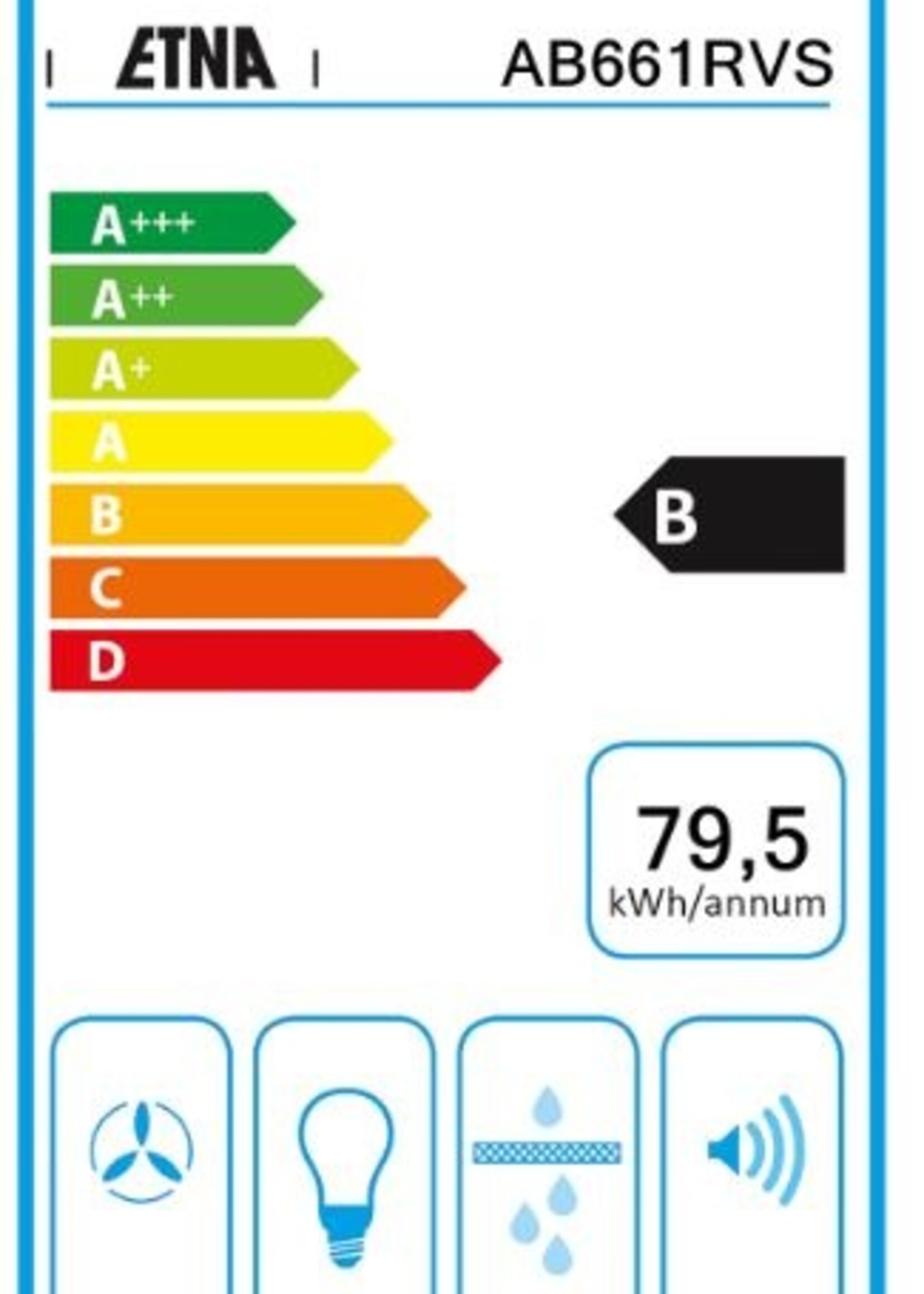 Etna AB661RVS Wandschouw Afzuigkap 60 cm