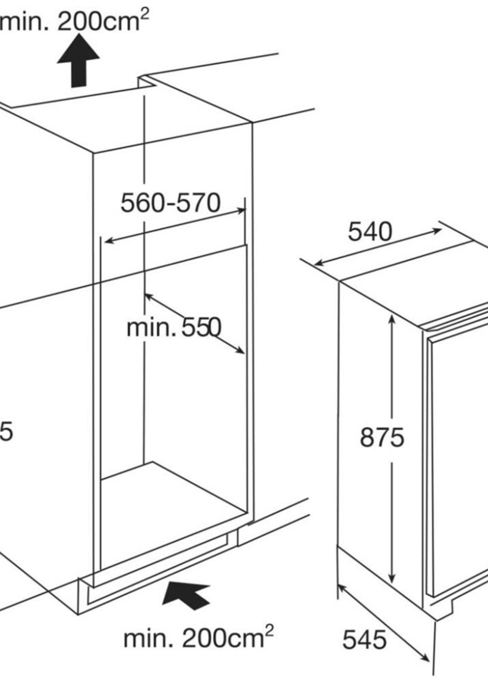 Etna KVS4088 Inbouw koelkast met vriesvak 88 cm