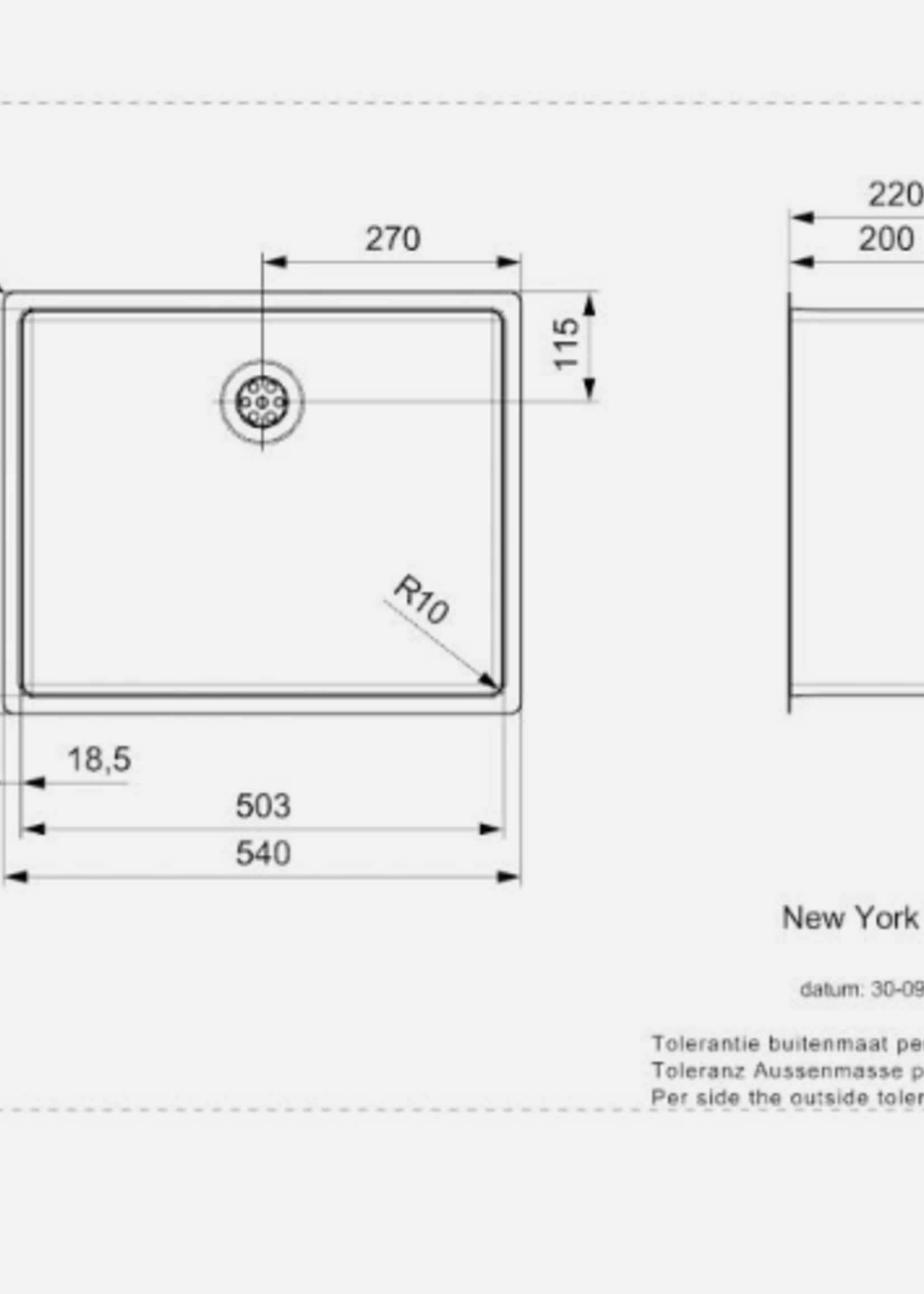 Reginox R35115 New York 40x40 Gun Metal Silver