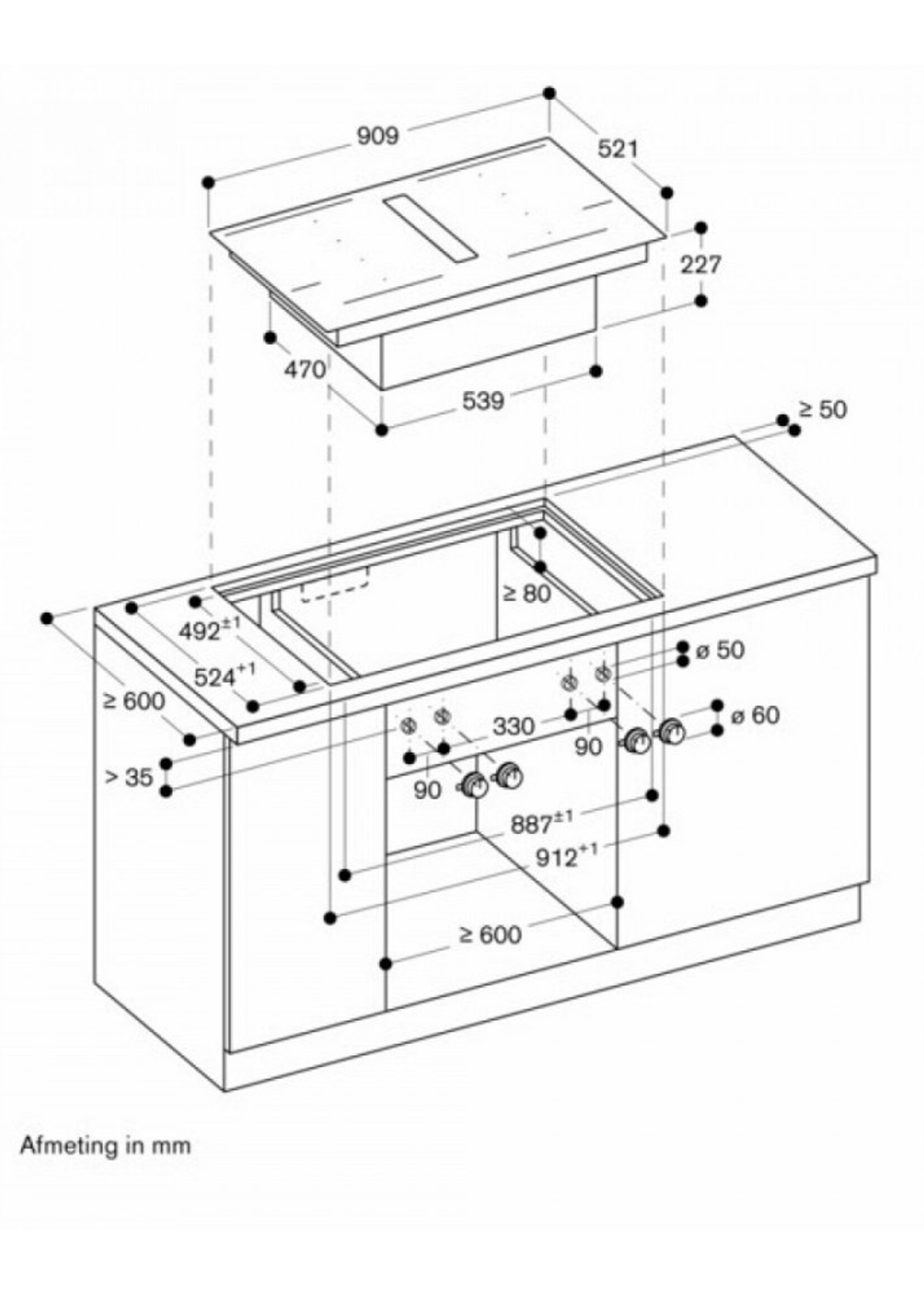 Gaggenau CV492105 Kookplaat Met Afzuiging 90 cm