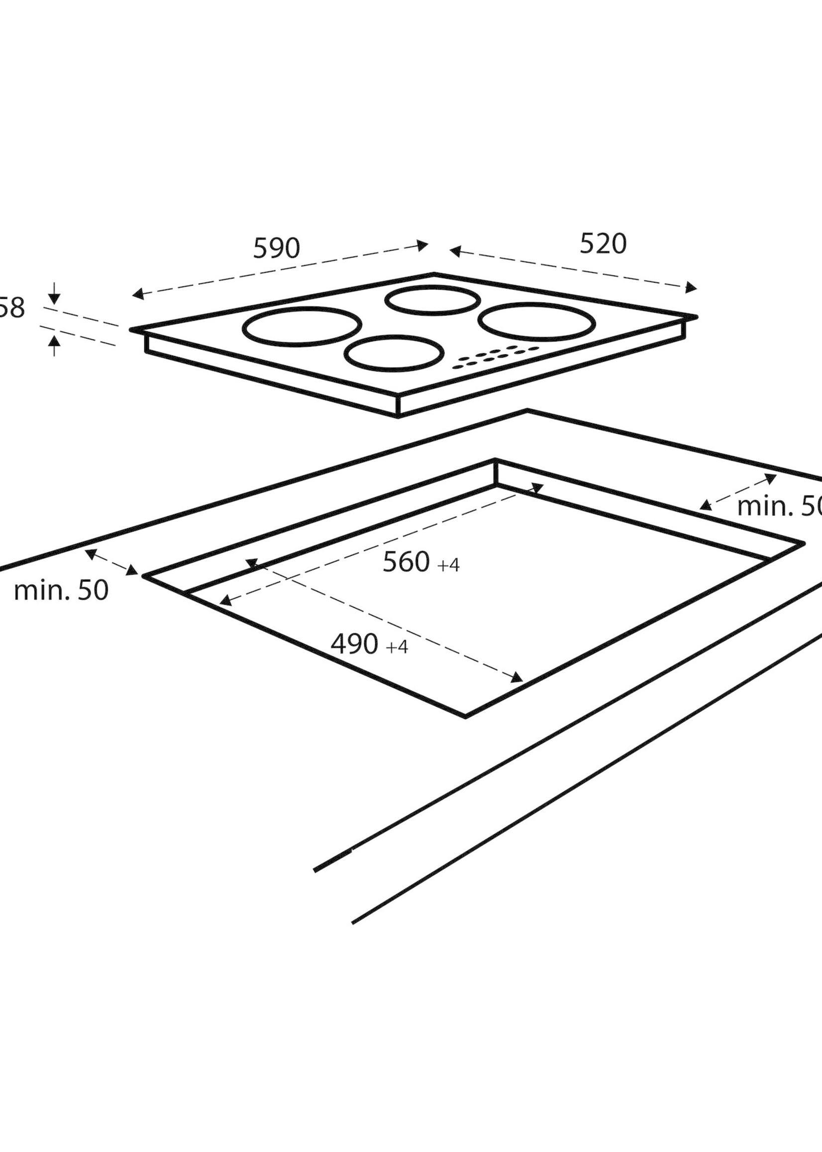 Inventum IKI6028MAT Inbouw inductie kookplaat  60 cm