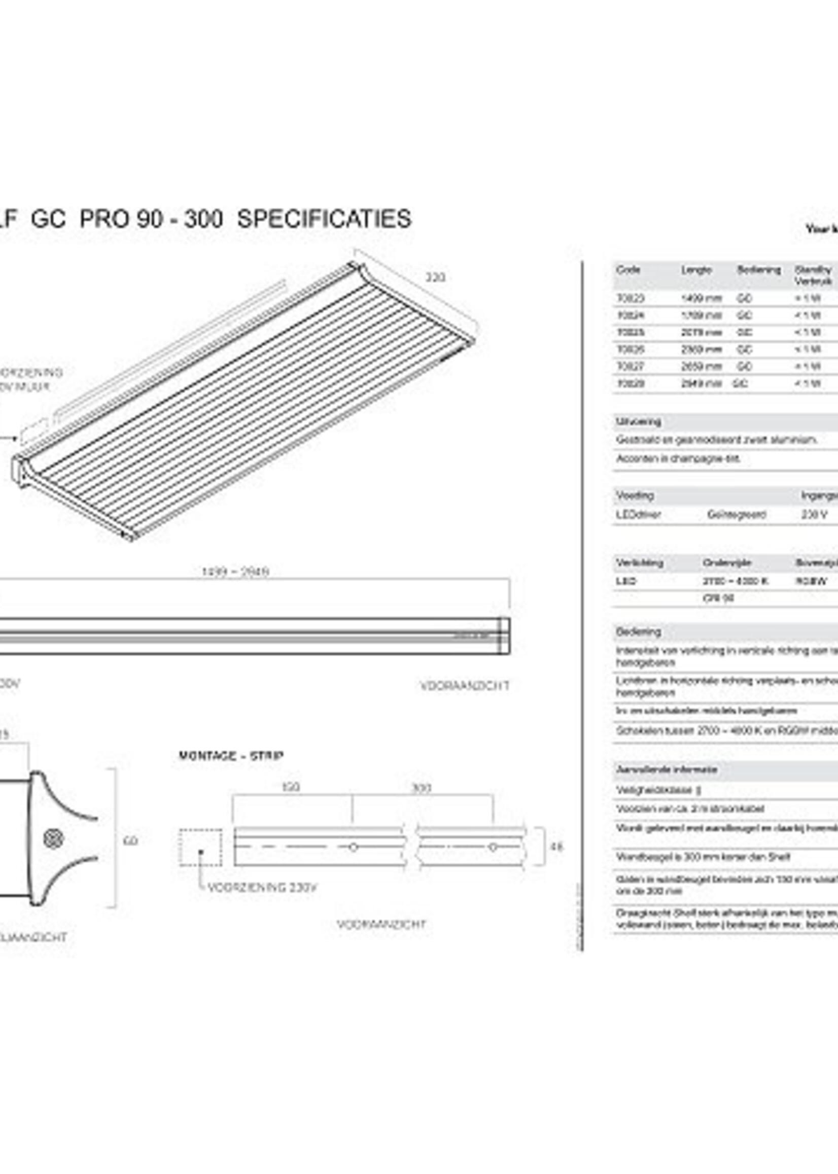 Novy 70026 Verlichting Shelf Pro 240 cm