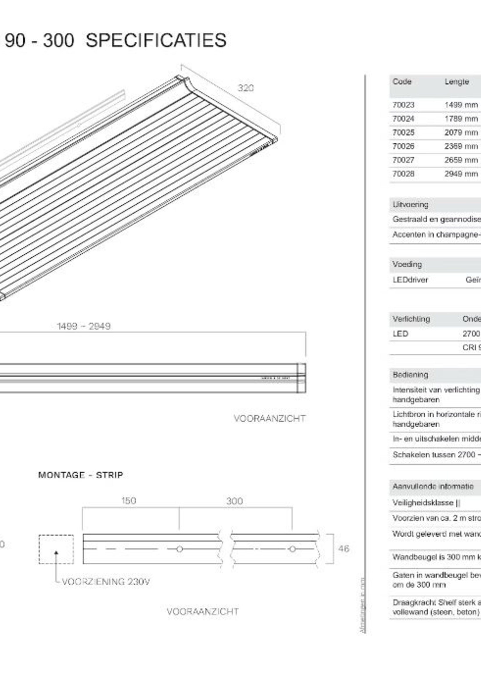 Novy 70023 Verlichting Shelf Pro 150 cm