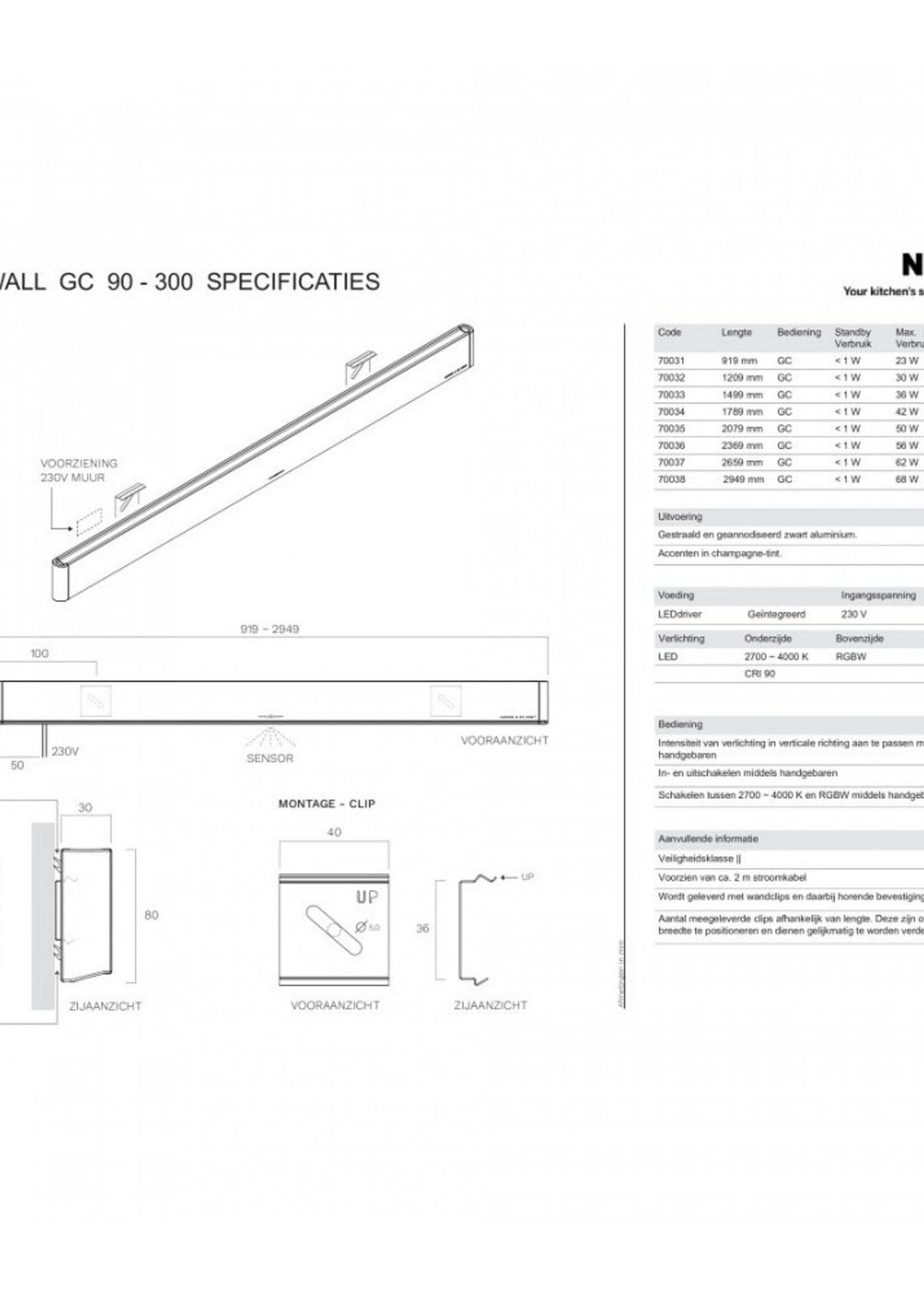 Novy 70037 Verlichting Shelf 270 cm