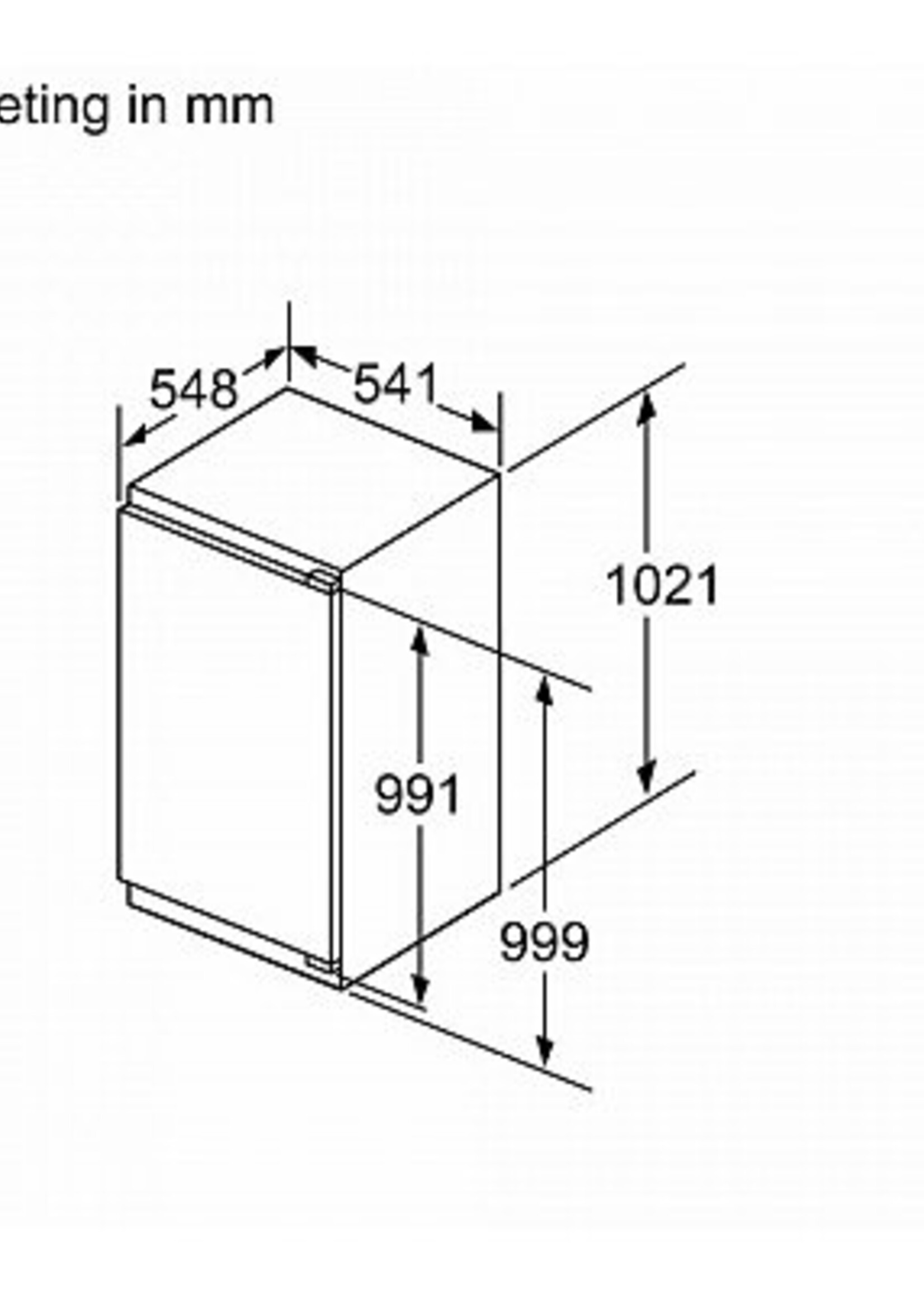 Siemens KI31R2FE0 Inbouw koelkast 102 cm