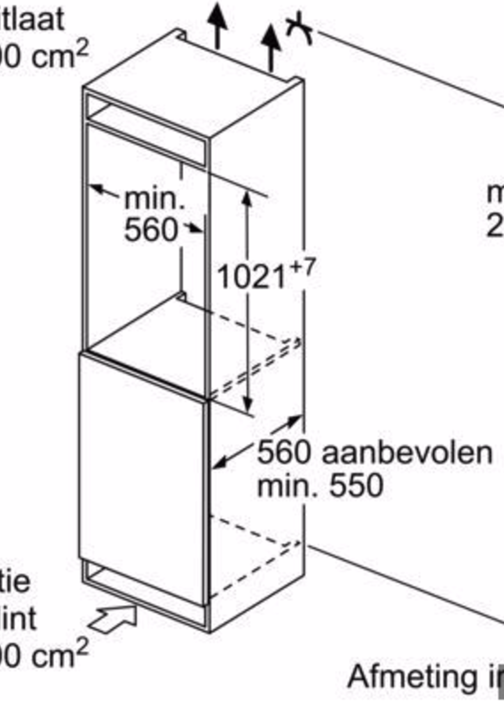 Siemens  KI31RVFE0 Inbouw koelkast 102 cm