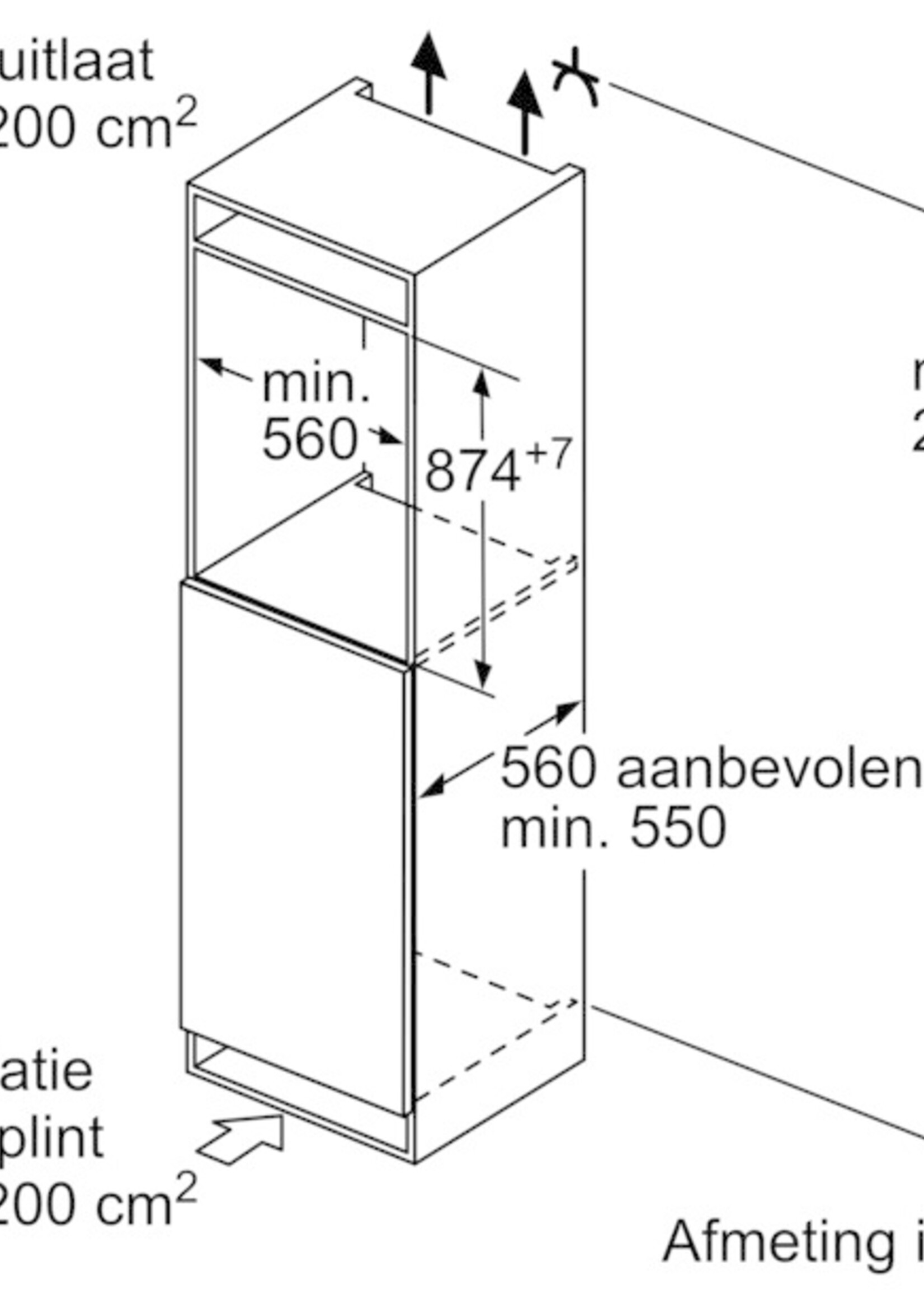 Siemens KI22L2FE0 Inbouw koelkast 88 cm