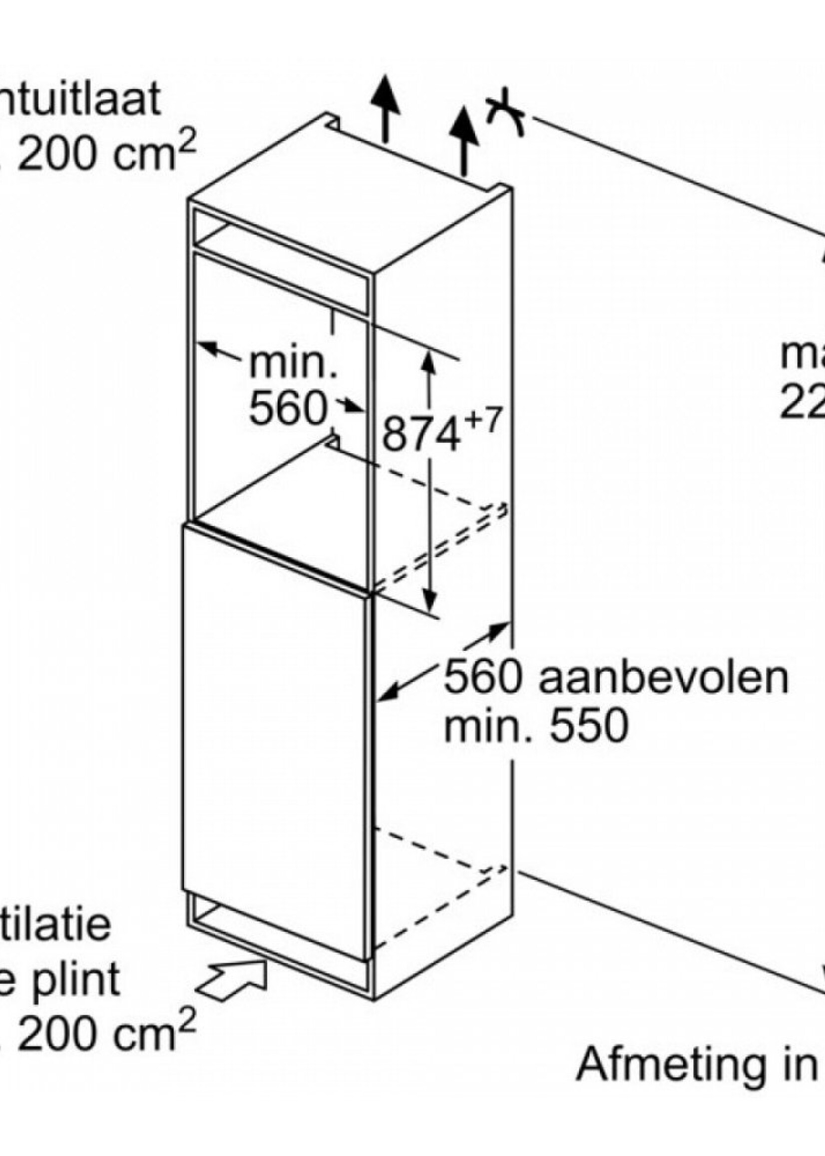 Bosch KIL22NSE0 Inbouw koelkast 88 cm