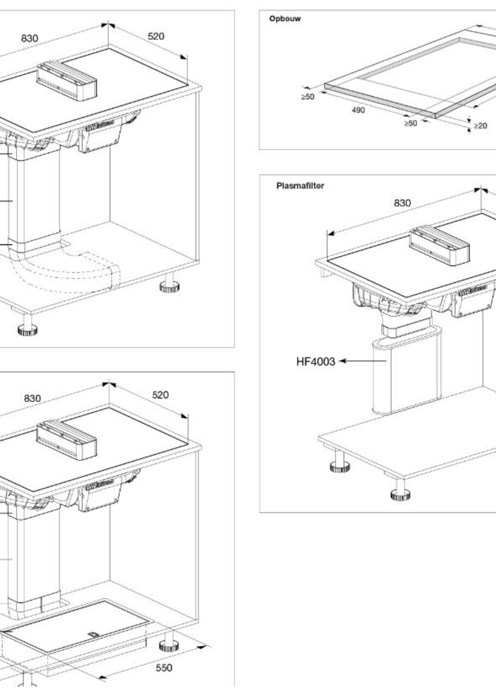 Atag HIDD28471SV Inductie kookplaat met afzuiging 83 cm