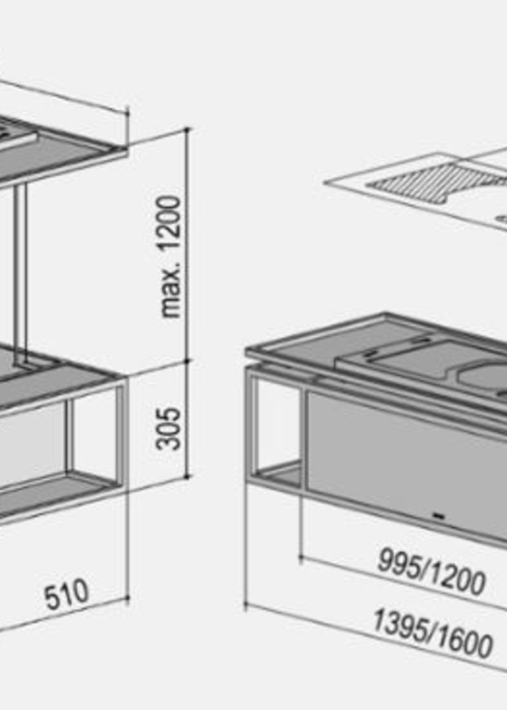 Berbel BIH 160 SKF Skyline-frame Eilandkap 160 cm