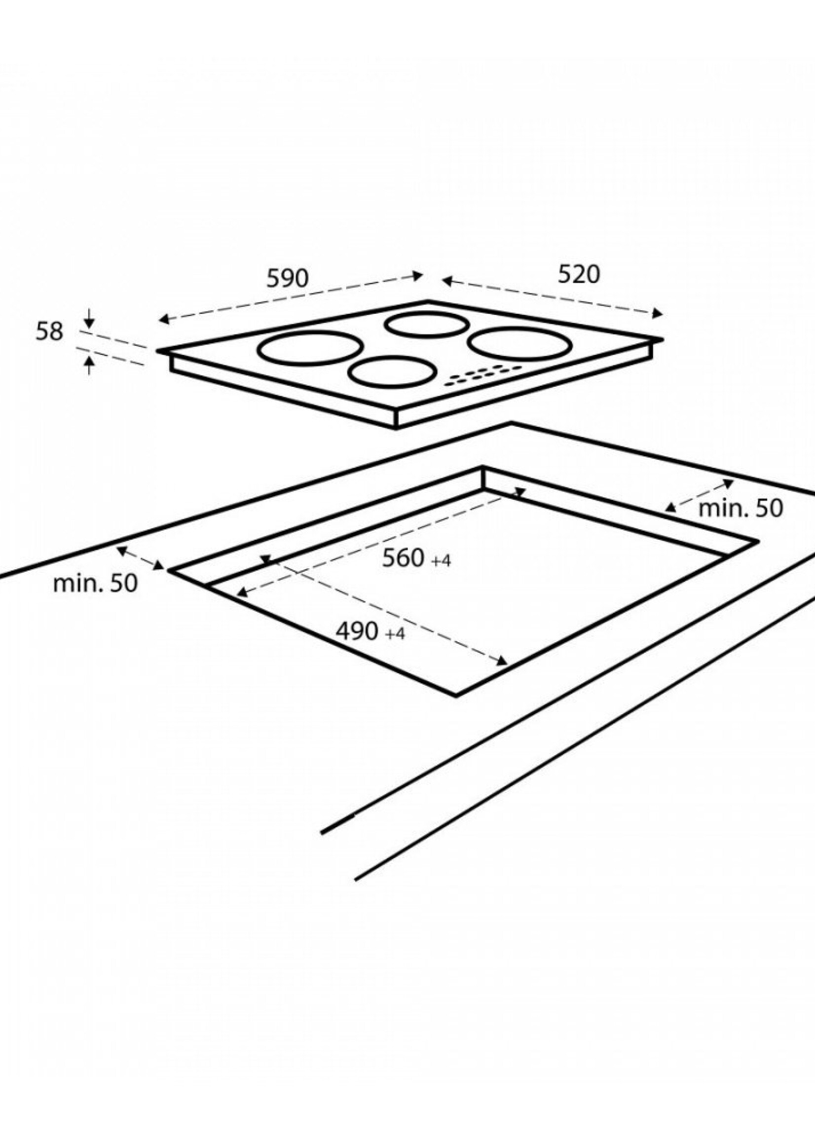 Inventum IKI6008  Inbouw inductie kookplaat  60 cm