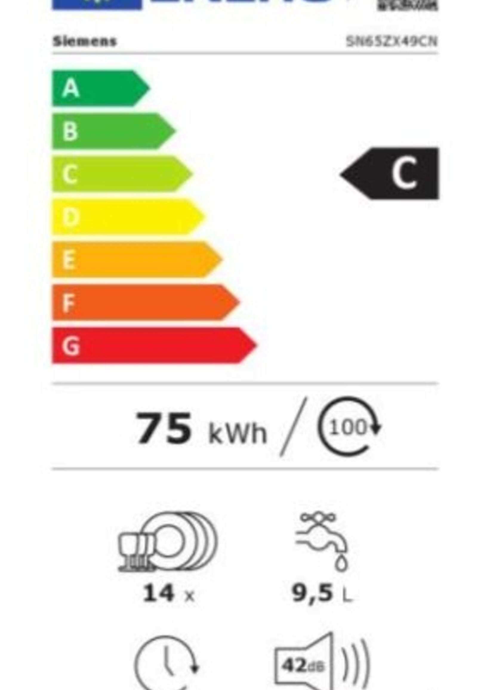 Siemens SN65ZX49CN Volledig Geintegreerde Vaatwasser 60 cm
