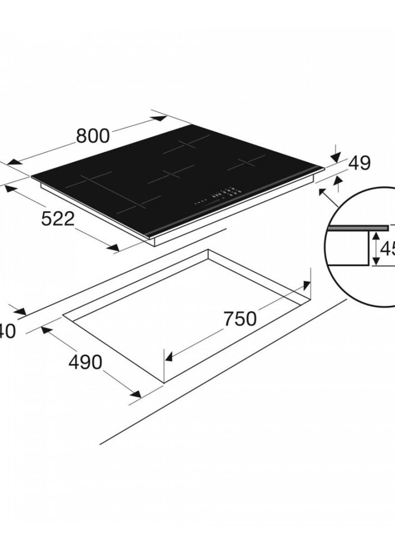 Pelgrim IKA7084ANT Inductie kookplaat 80 cm