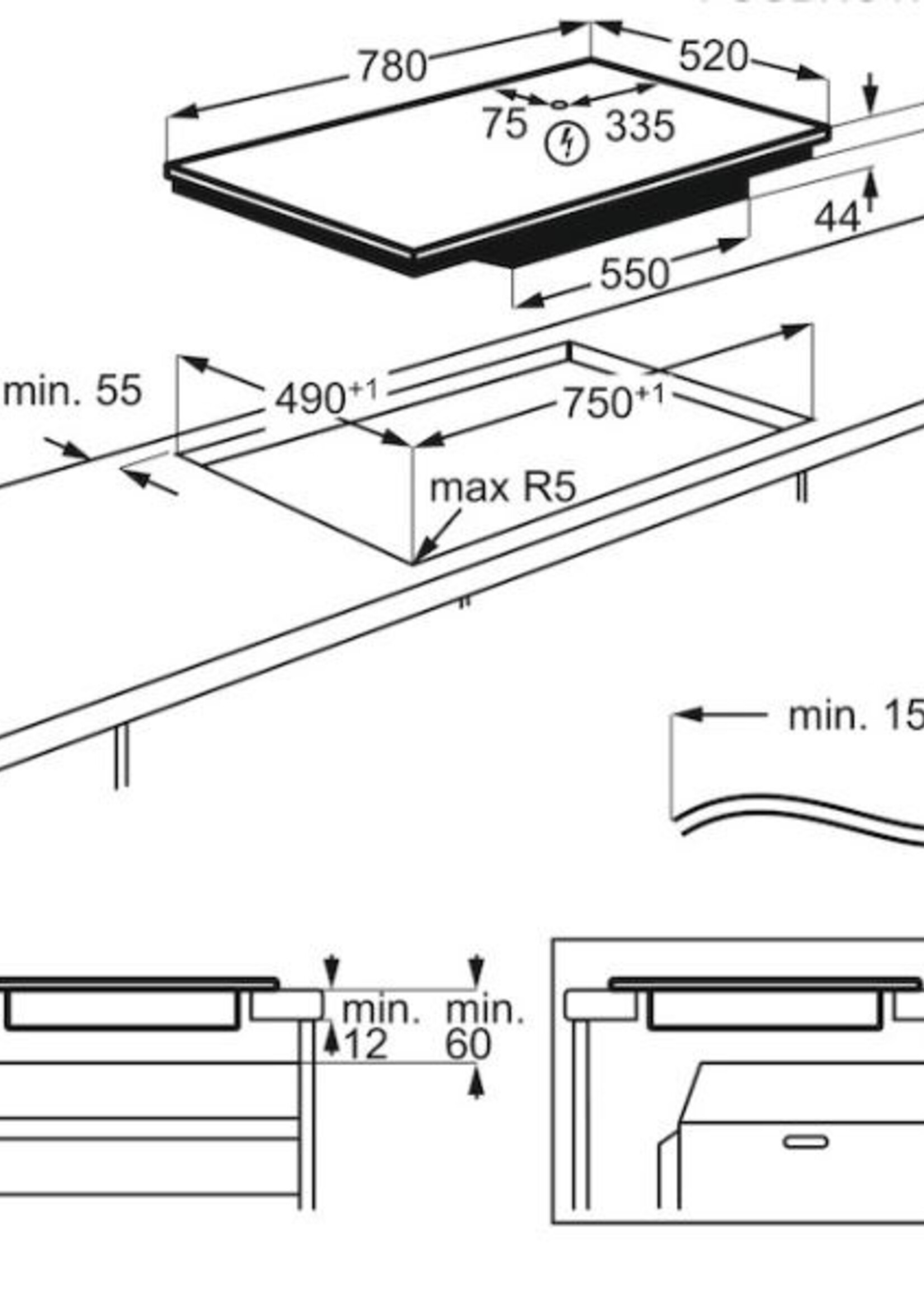 AEG IKB84405FB Inductiekookplaat 78 cm