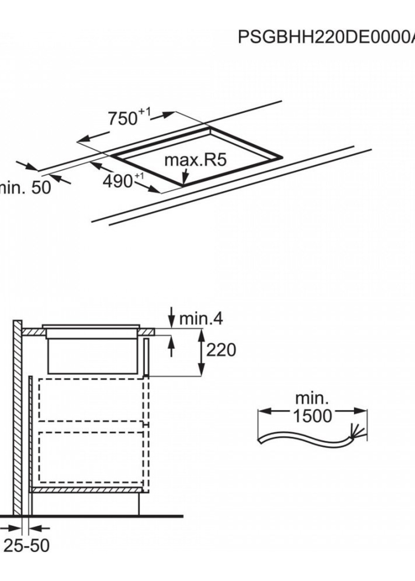 AEG CCE84543CB Inductiekookplaat met afzuiging 80 cm