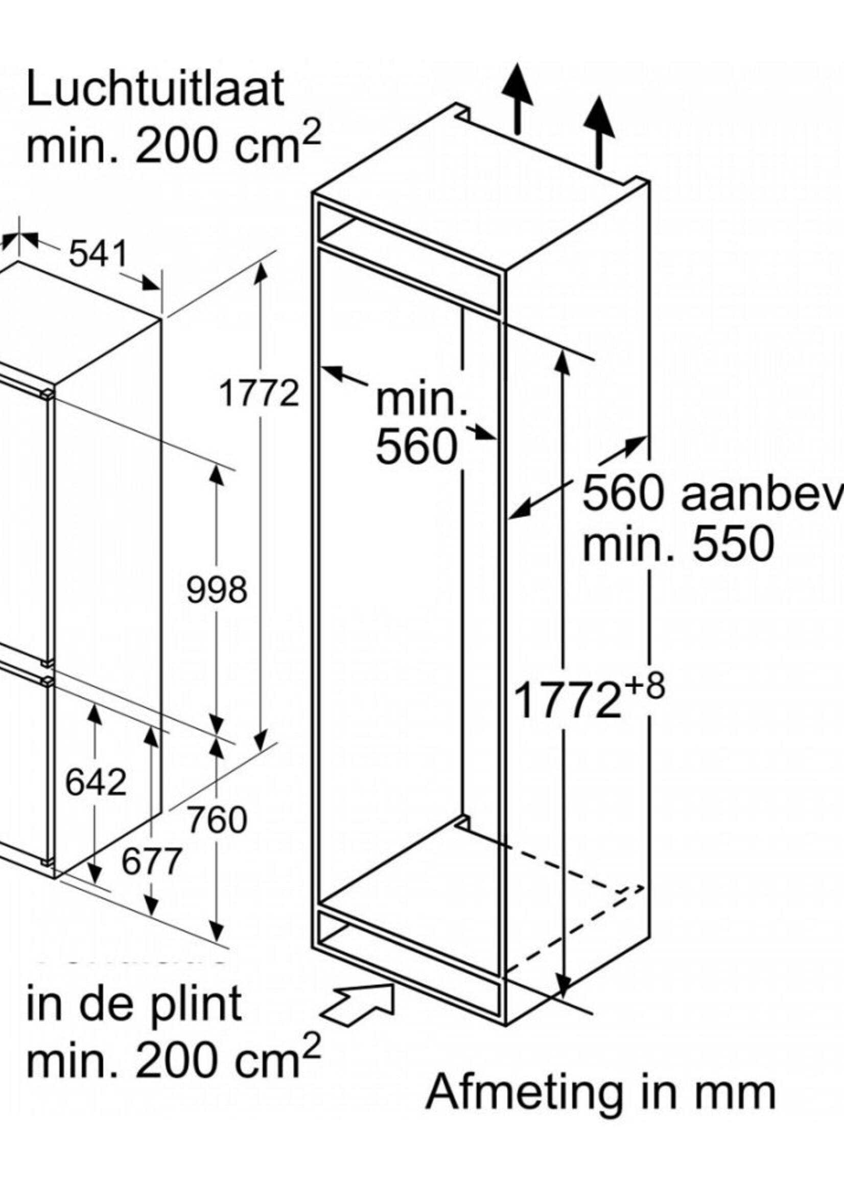 Bosch KIV865SF0 Inbouw koel/vries combi 178 cm