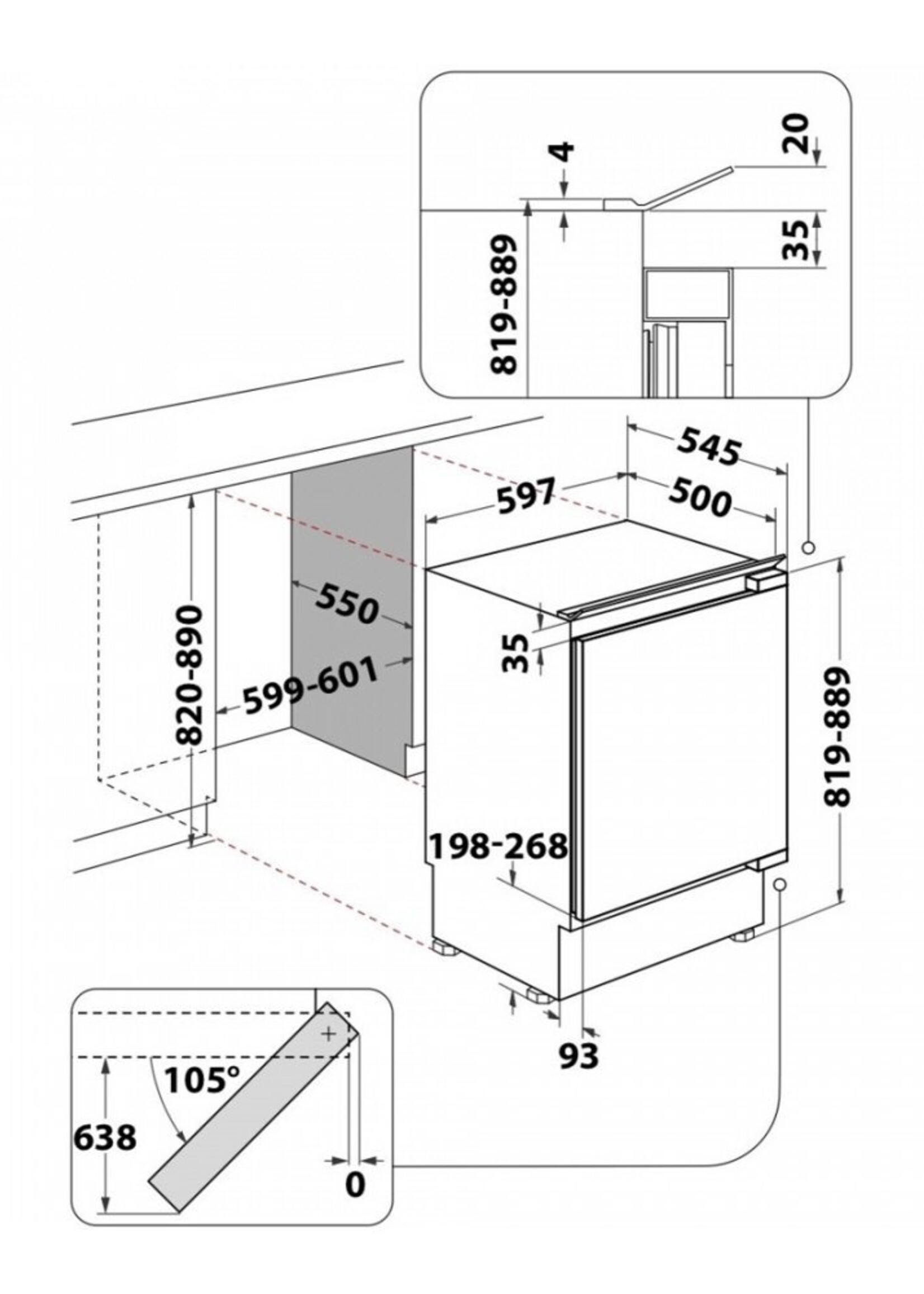 Whirlpool ARG9131 Onderbouw koelkast