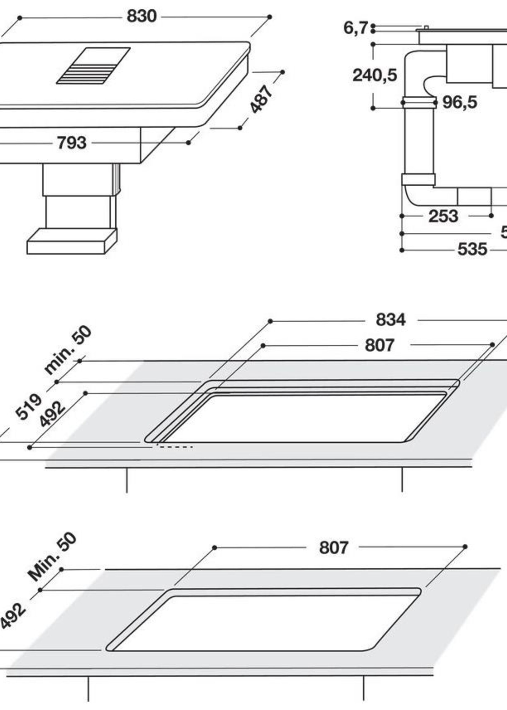 Whirlpool WVH92K1 Inductie kookplaat met afzuiging 83 cm