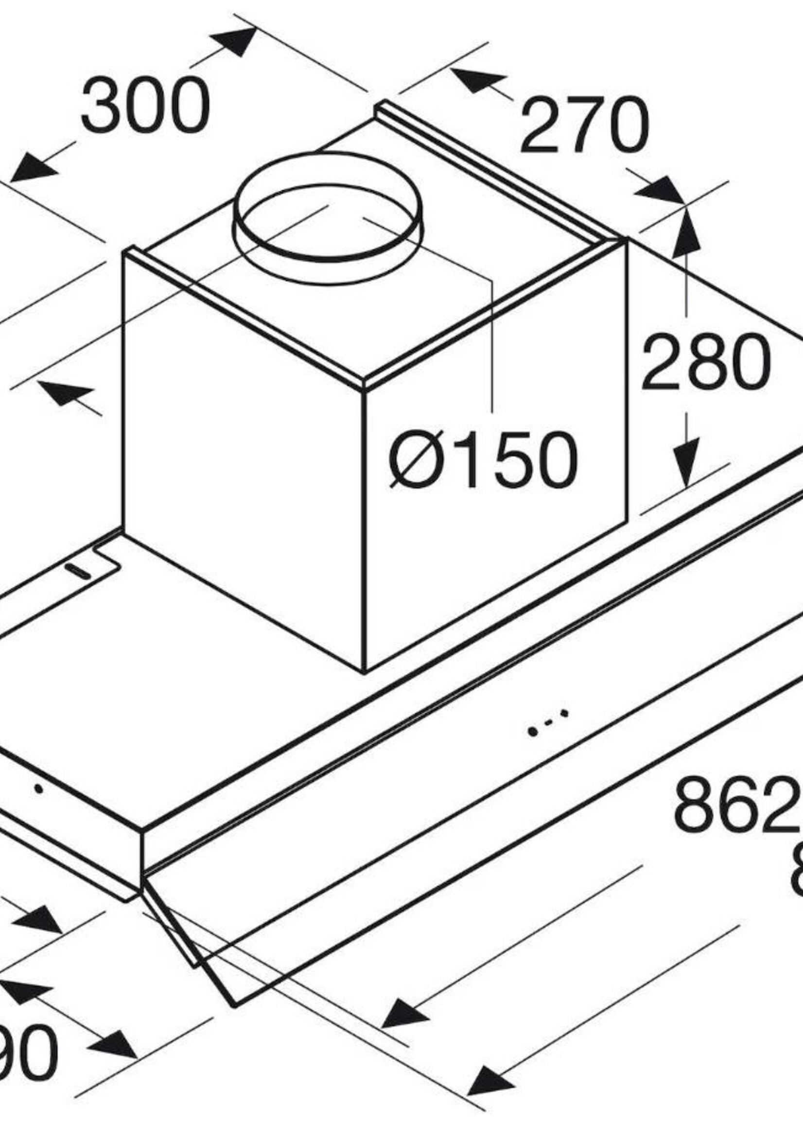 Atag WV9092MS Vlakscherm Afzuigkap 90 cm
