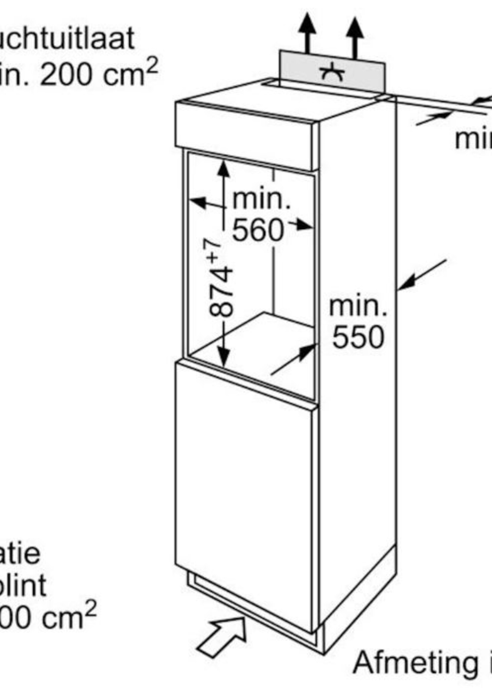 Bosch GIV21VSE0 Inbouw vrieskast 88 cm