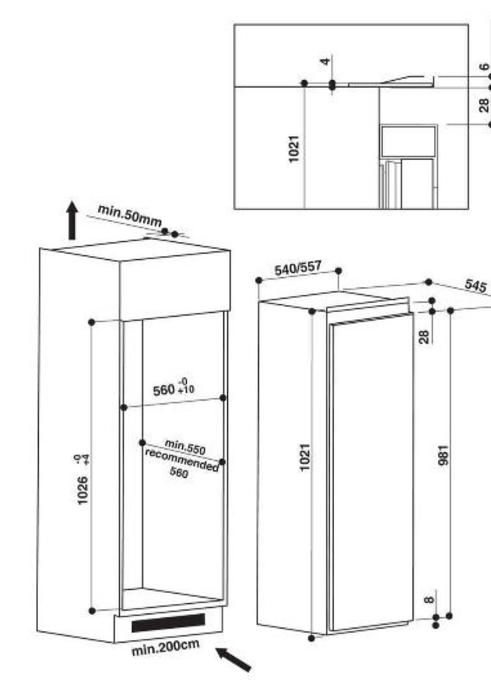 Bauknecht KRIF 1105A+++ Inbouw Koelkast 102 cm