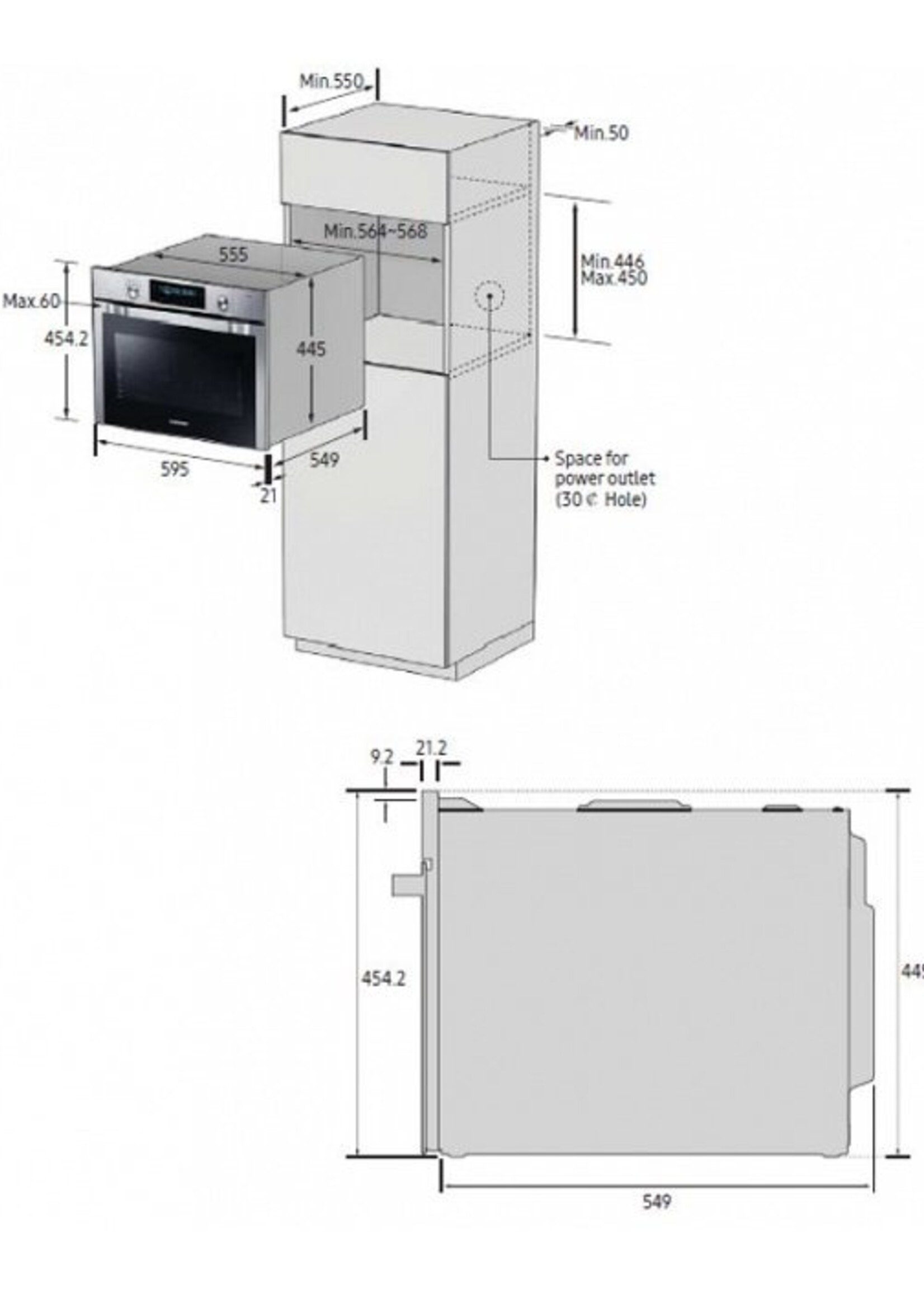 Samsung NQ50J9530BS Combimagnetron 45 cm